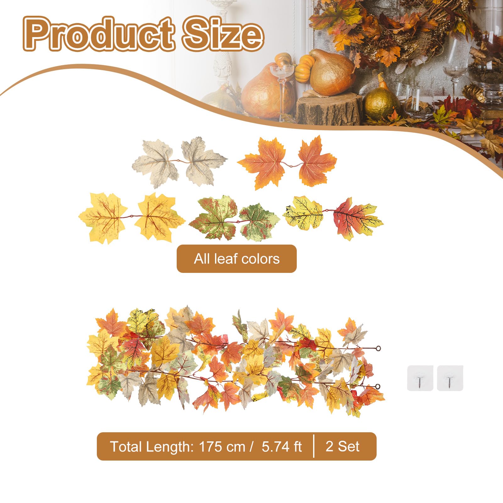PATIKIL Fall Garland 5.7Ft/Piece - Image 2