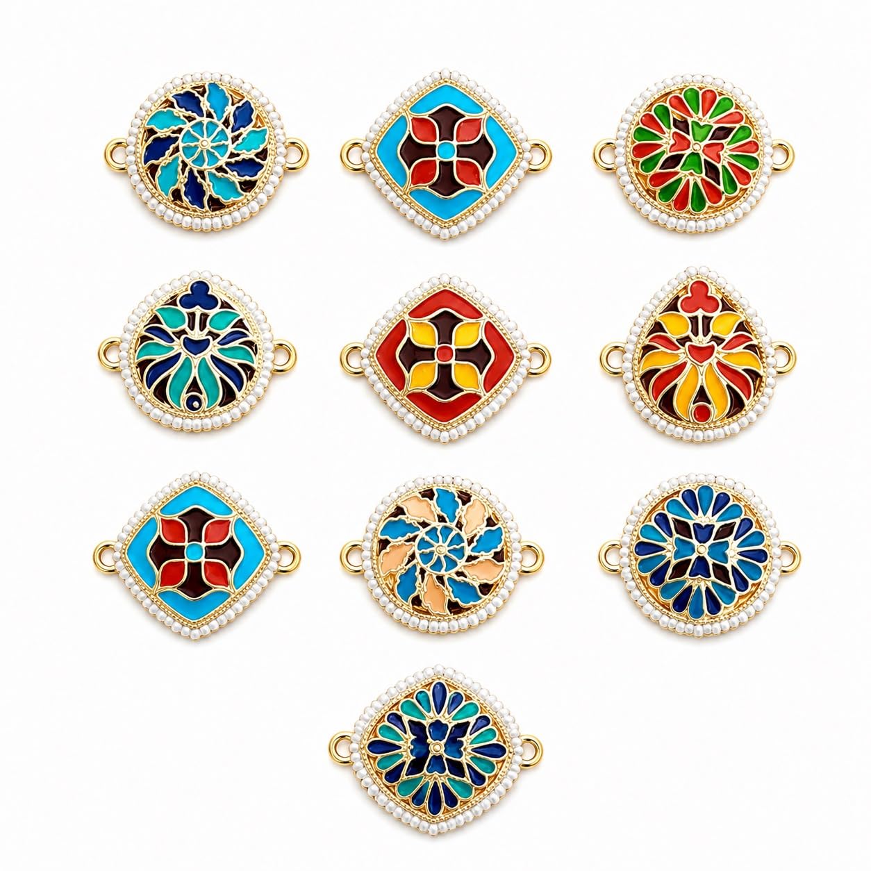 10 Pc. Evil Eye Charms for Rakhi Making | DIY Nazar Protection Charms for Rakhi, Bracelet, Lumba Rakhi, Necklace, Jewelry & Craft Making | Assorted Design-image-9