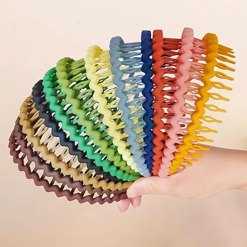 YONOY 12 diademas de plástico antideslizantes para mujeres y niñas, peine de dientes, bandas delgadas para mujeres, hombres, adolescentes y niñas