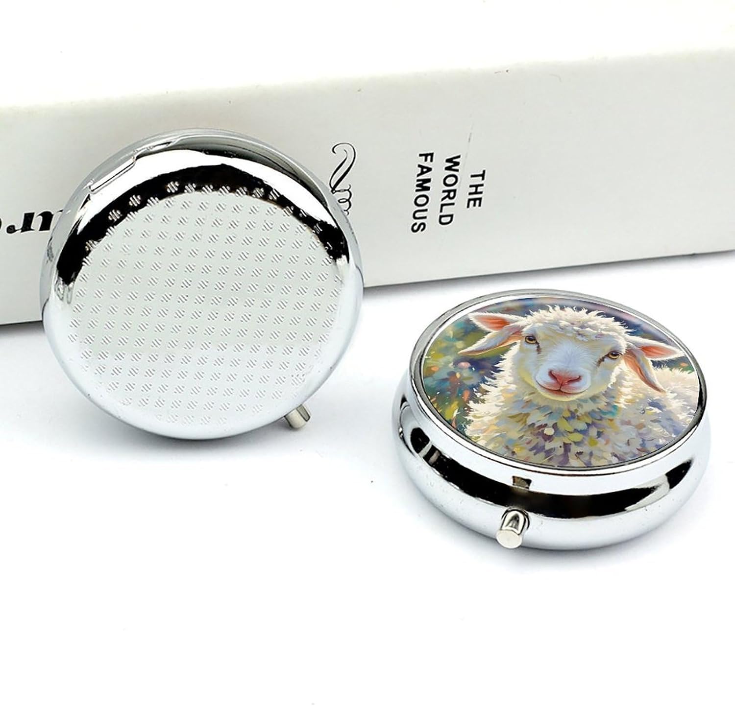 Cute Sheep Round Pill Box, Waterproof Medicine Organizer Box image 5