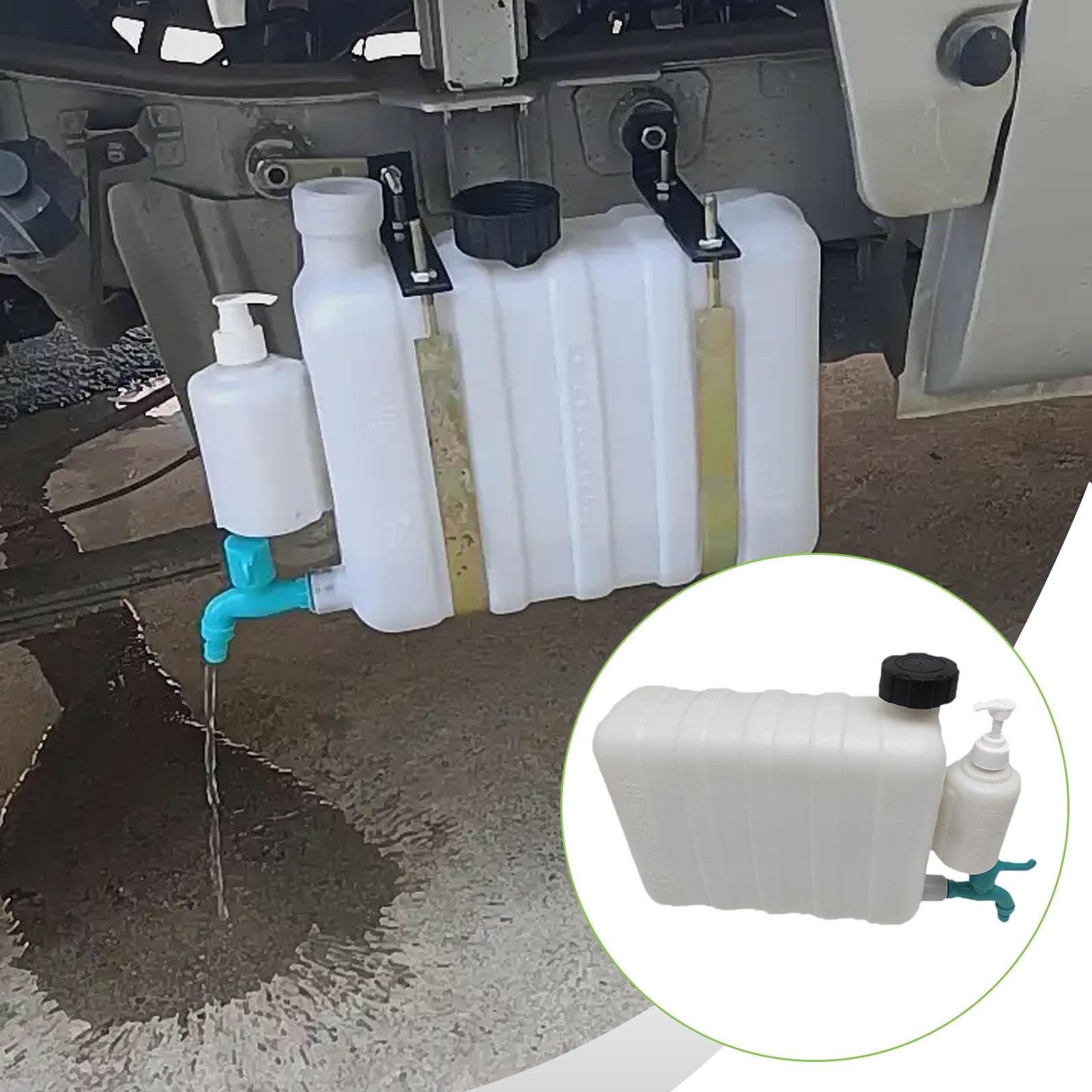 Depósito de Agua Portátil Tanque Accesorio Almacenamiento con Grifo Botella para Jabón Hecho en PP Diseño Colgable Adecuado para Remolques Vehículos R