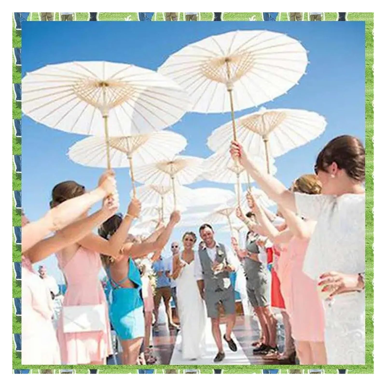 Wedding Umbrella Paper Parasol Beach White DIY Umbrella