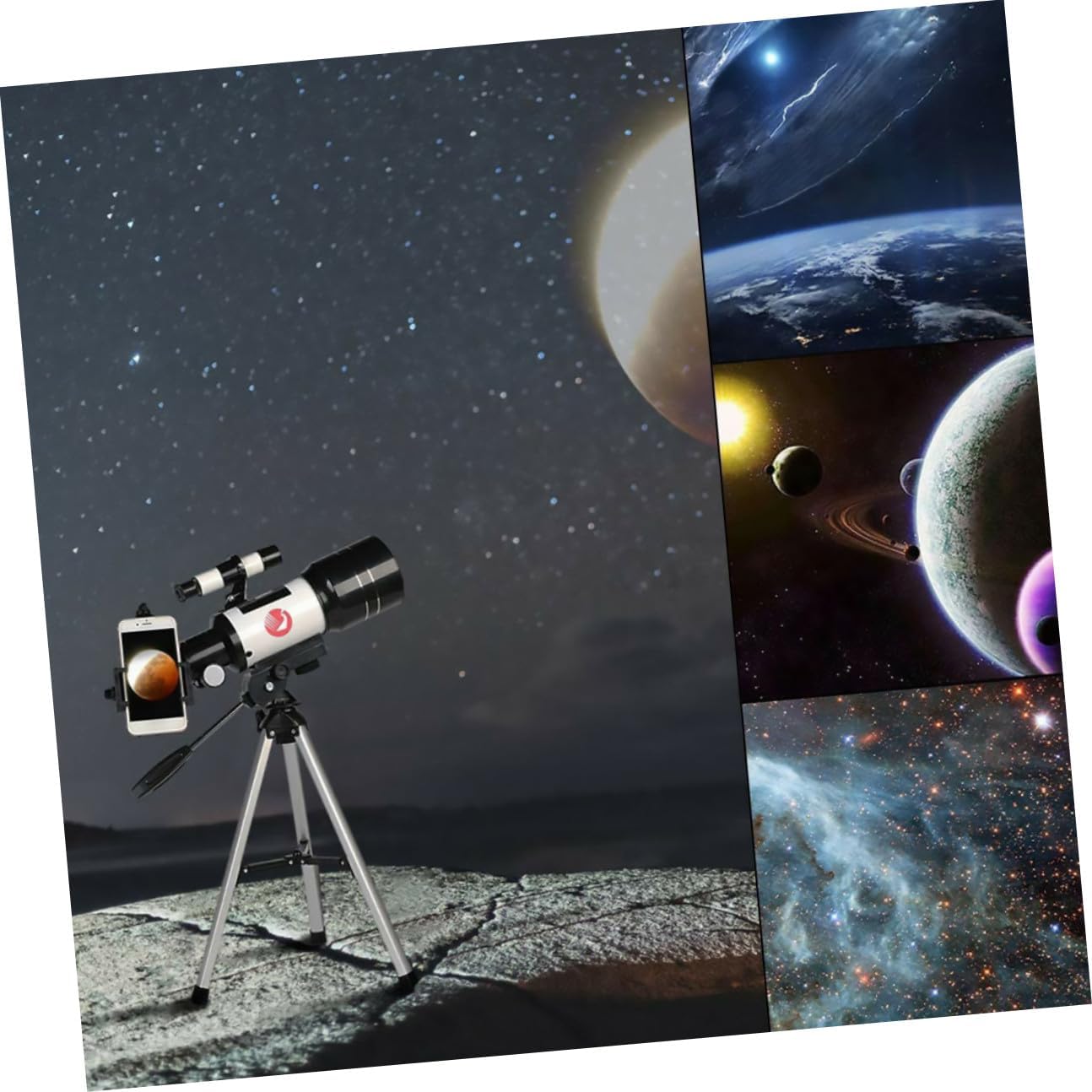Professional Astronomical Telescope with Tripod and Phone Clip for Students for Star and Moon Observation Portable Beginner Monocular for Astronomy Enthusiasts