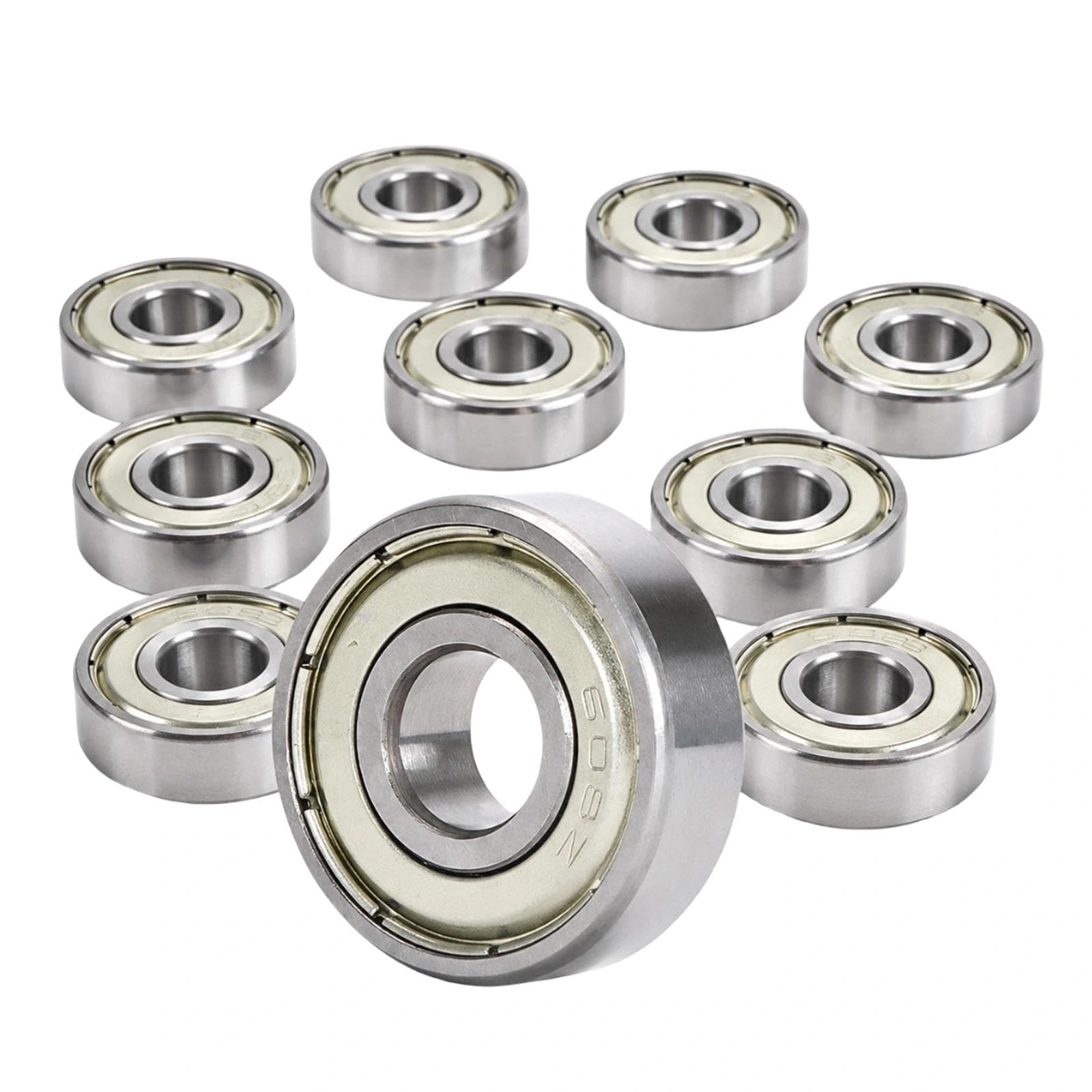 10-Pack 608ZZ Skateboard Bearings - 8x22x7mm Double-Sealed Ball Bearings for Longboards, Roller Skates, Skateboards, and Inline Skates（High-Speed Smooth Riding）