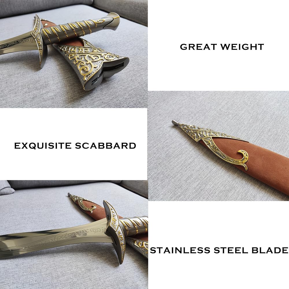 51 cm Edelstahl Elben Schwert für Cosplay, Kollektion-Gelb, kurze Version