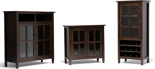 Miniatura 12 de Simpli Home - Mueble bajo Warm Shaker para almacenamiento, Pino, Marrón (Tobacco Brown)