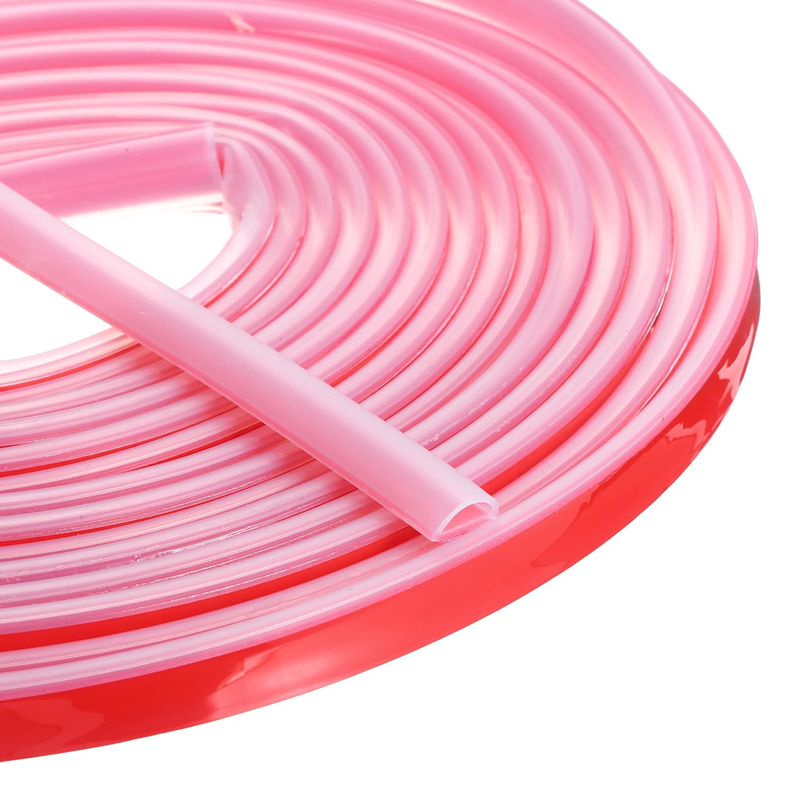 sourcing map Weather Stripping Door Seal, 26 ft Self-Adhesive D-Shape Seal Strip Silicone Insulation Window Gap Filler for Door Frame Sealing Gap (3/8" W x 3/16" T, Clear)