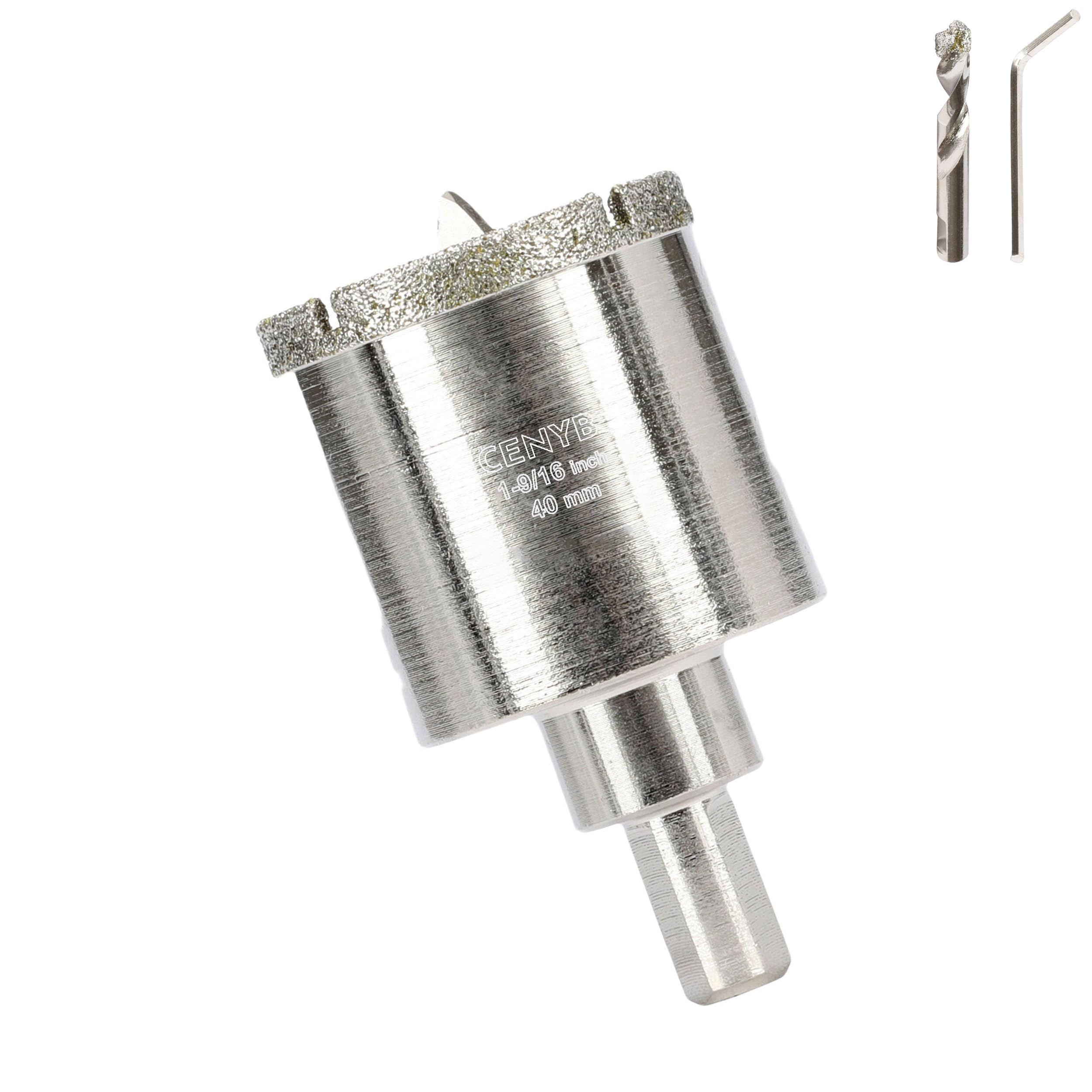 1-9/16 Inch 40mm Tile Hole Cutter Drill Bit Diamond Metal Hole Saw with Center Pilot Drill – Diamond-Coated for Marble, Granite, Ceramics, Porcelain Tiles, Glass — image 1