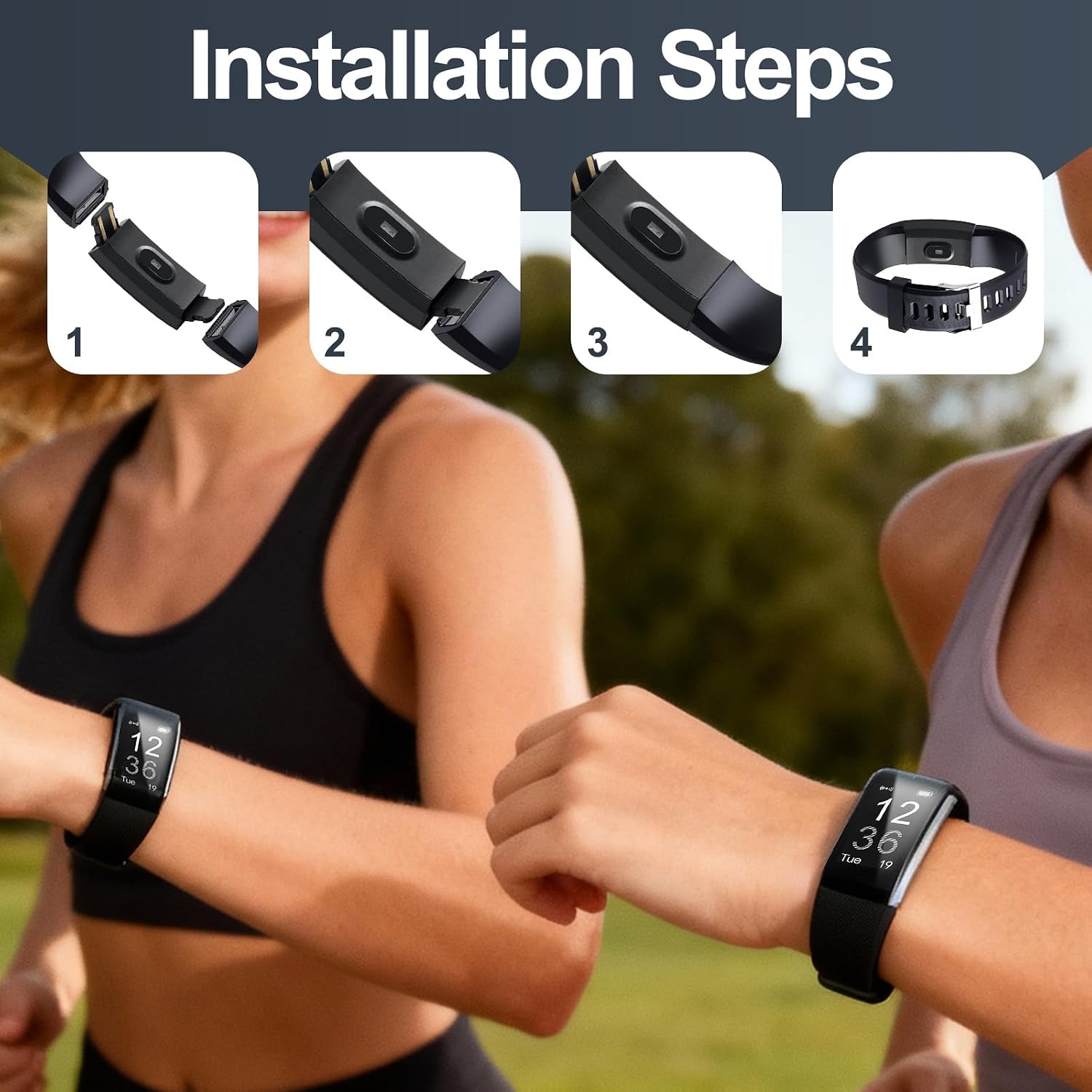 2-Pack Replacement Bands Compatible with ID115Plus HR image 5