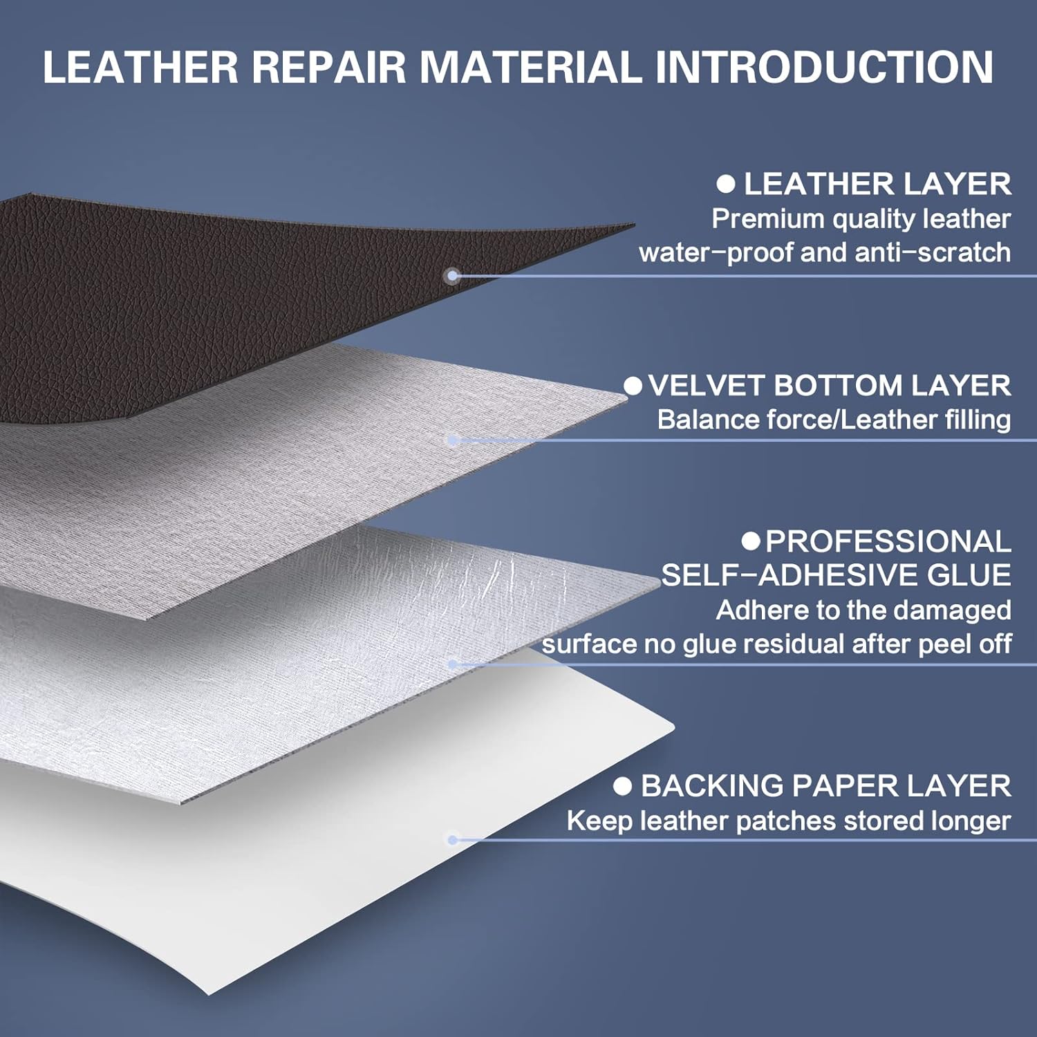 Self Adhesive Leather Repair Patch Kit, 17 in x 79 in Large Vinyl Leather Repair Tape for Furniture, Car Seat, Couch, Sofa, Chair Brownish Black