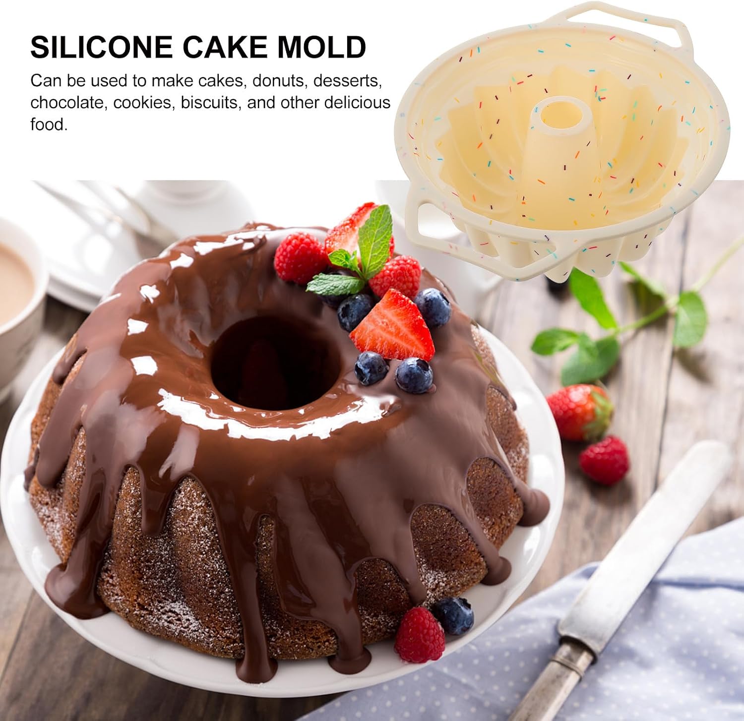 Ipetboom Silicone Cake Mold for Baking Biscuits and Donuts Environmentally Friendly and Easy to Clean DIY Baking Tray and Professional Cake Shop Use