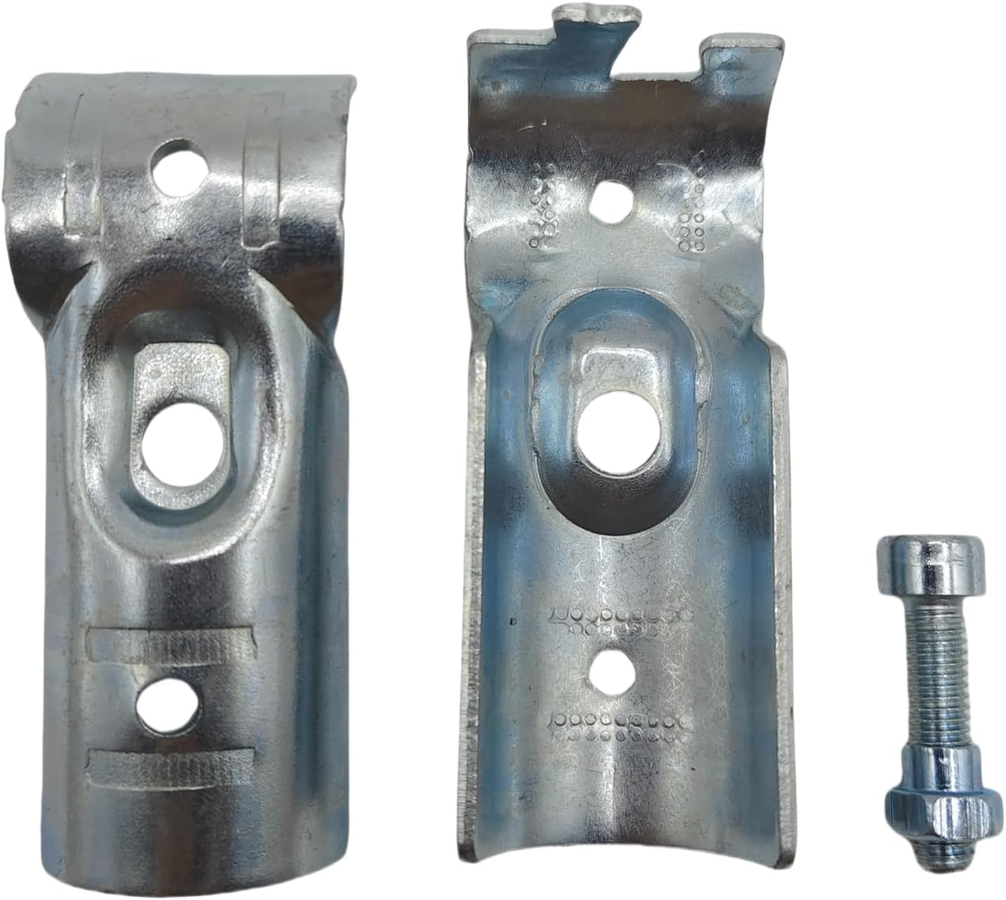 4 Pcs T Clamps Pipe Connector, End Rail T Clamp,Metal Clamp Fittings,1" O.D. 25.4 mm,Galvanized Steel Chain Link Fence, Bolts and Nuts Included