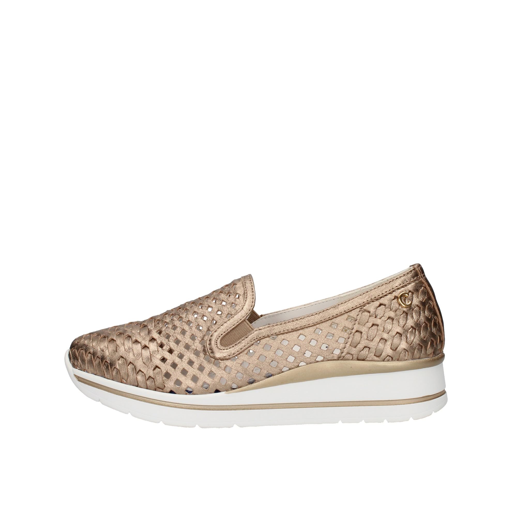 Scarpe da Donna in Pelle Traforata con Zeppa