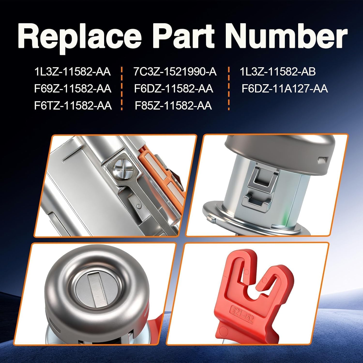 Door Lock Cylinders & Ignition Switch with Keys Compatible with Ford F150 250 350 Lincoln Blackwood Replace # F85Z-11582-AA, 1L3Z-11582-A (No Chip)
