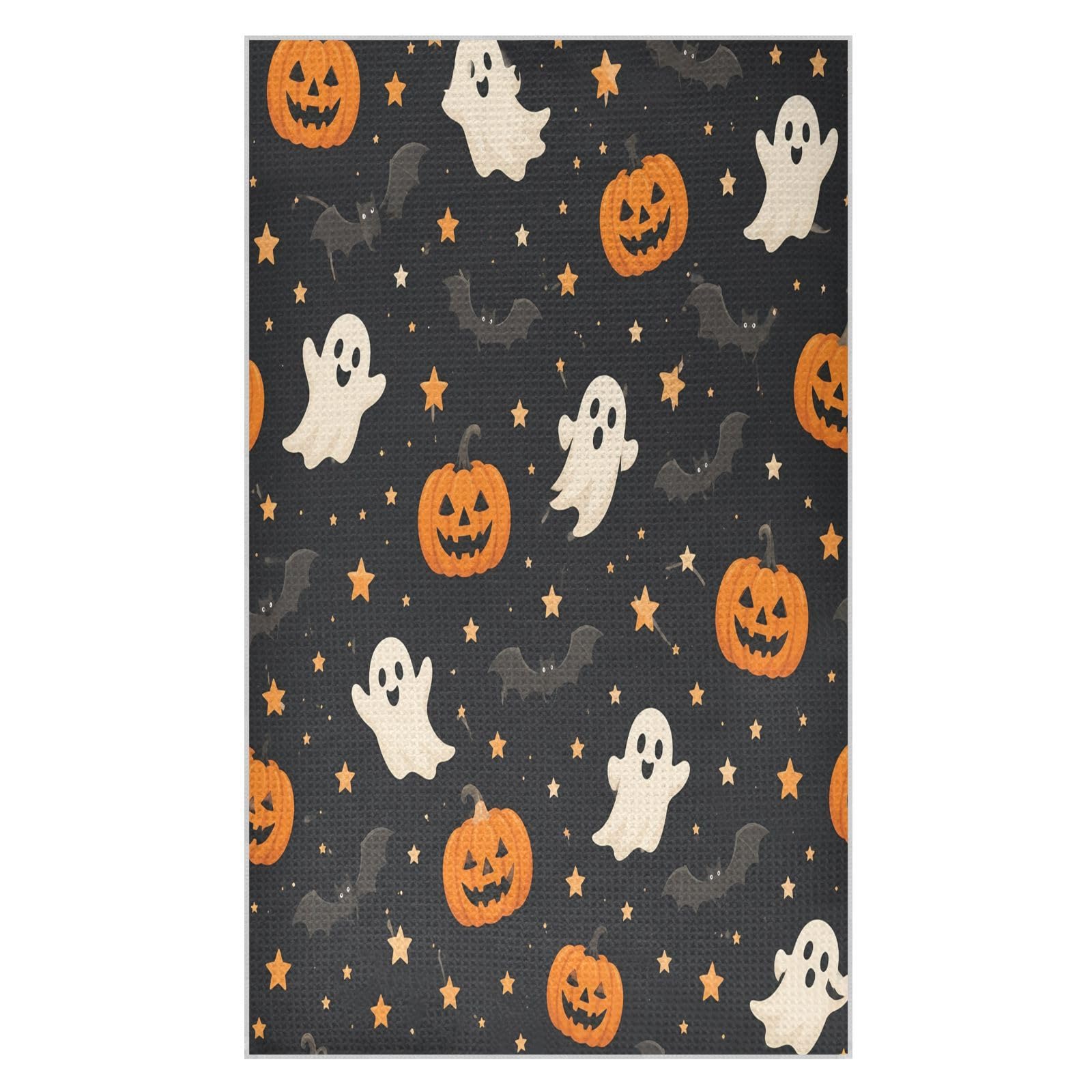 Lyeorm Star Pumpkin Waffle Weave Kitchen Towels 18x30 Inch Soft Absorbent Microfiber Dish Cloths