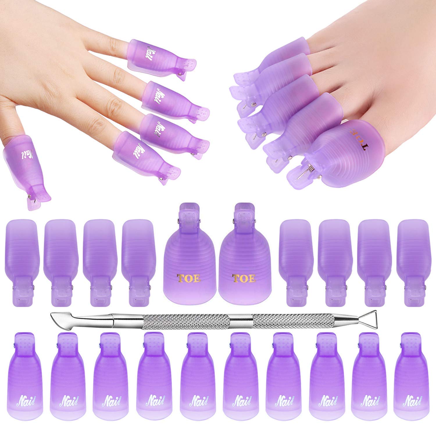 Makartt Nagelhautzange mit nagelhautentferner - 3 Pcs Rosa Cuticle Remover Tool, Professionelle nagelhautschere set mit Edelstahl-Nagelhaut Trimmer, Doppelend Nagelhautschieber und Nagelschaber