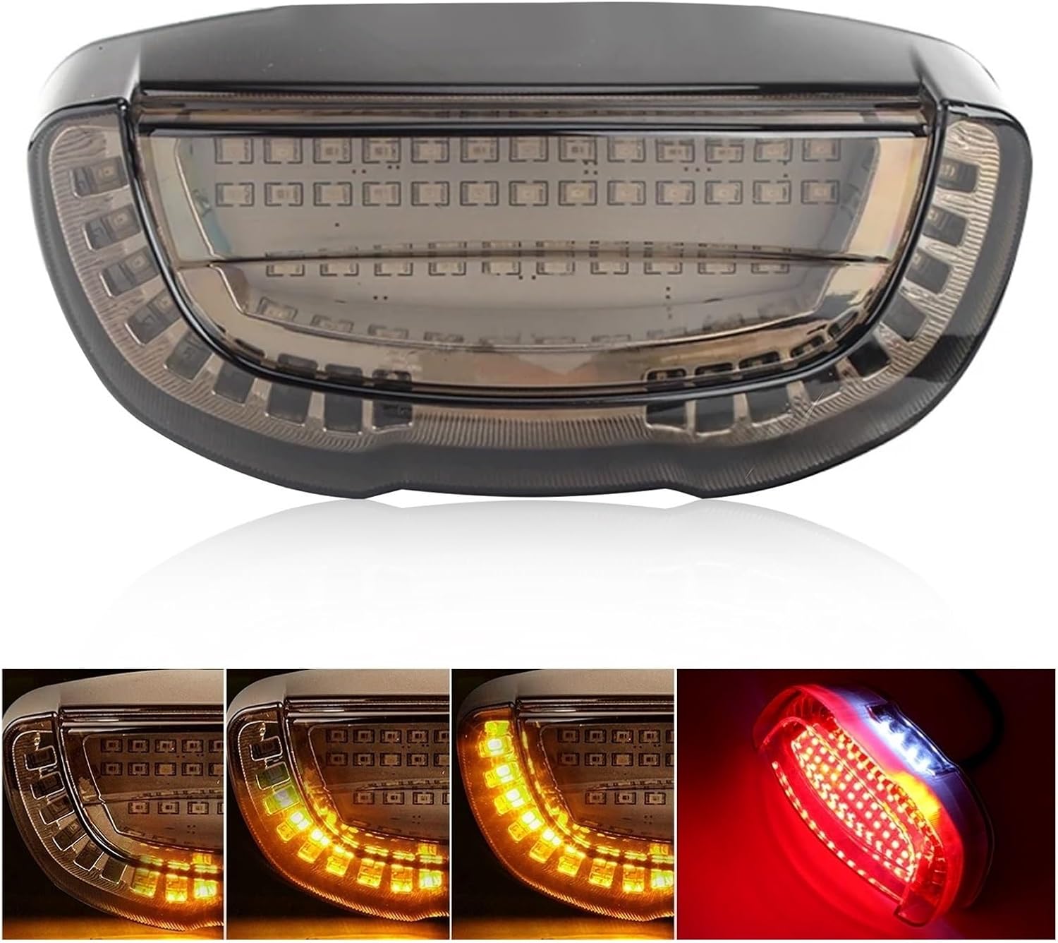 オートバイユニバーサル12Vテールライトバイク改造リアテールランプブレーキストップ ライト・テイル(Color-01) オートバイのテールライト  ユニバーサルバイクテールライトオートバイLEDテールターンシグナルライト統合テールブレーキストップランニン バイクのテール ... ユニバーサルLEDターンリアブレーキランプオートバイバイクテールライトユニバーサル ライト・テイル