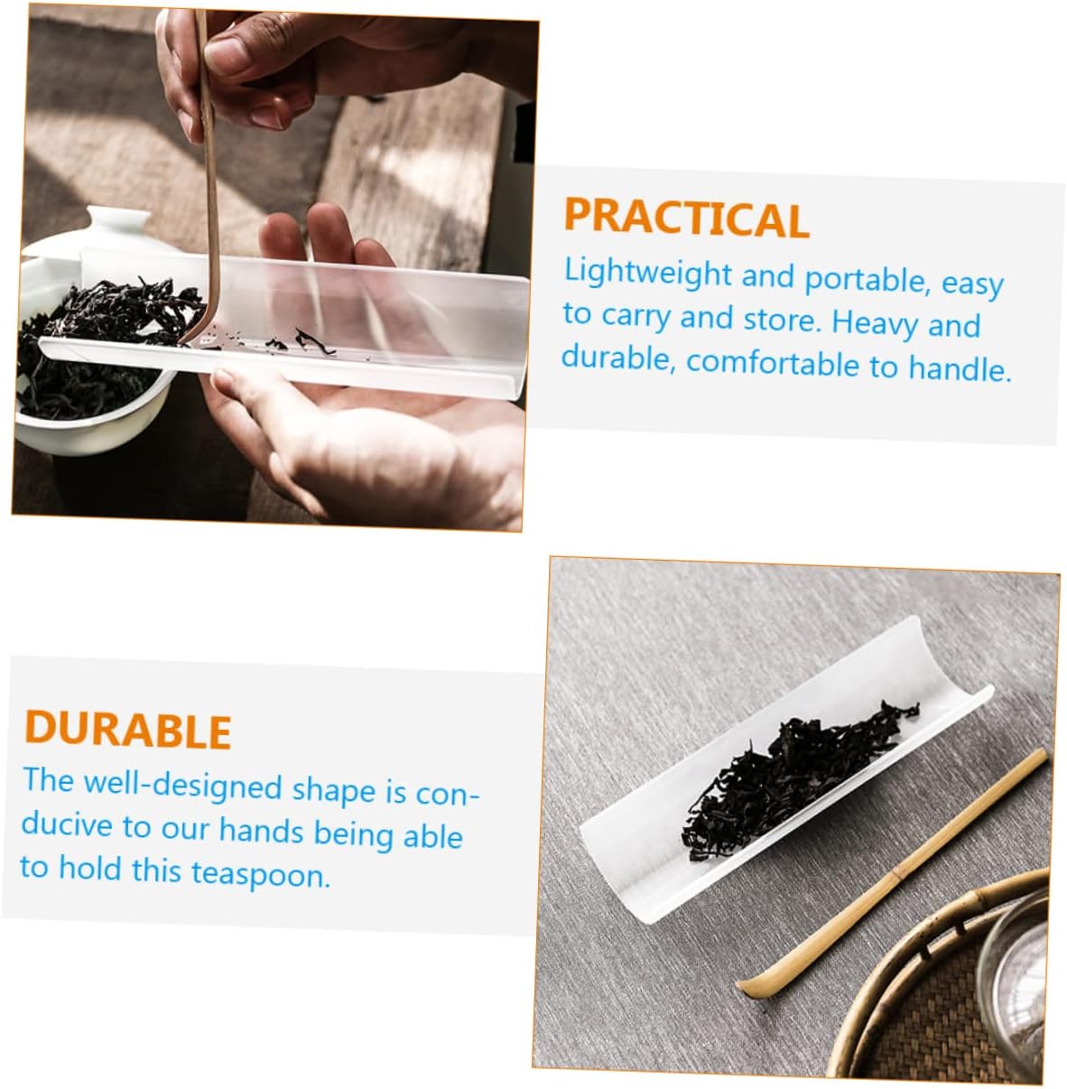 1Set Matte Tea Leaf Holder with Scoop Chinese Tea Preparing Tools Ergonomic Design Easy to Clean for Home Tea House and