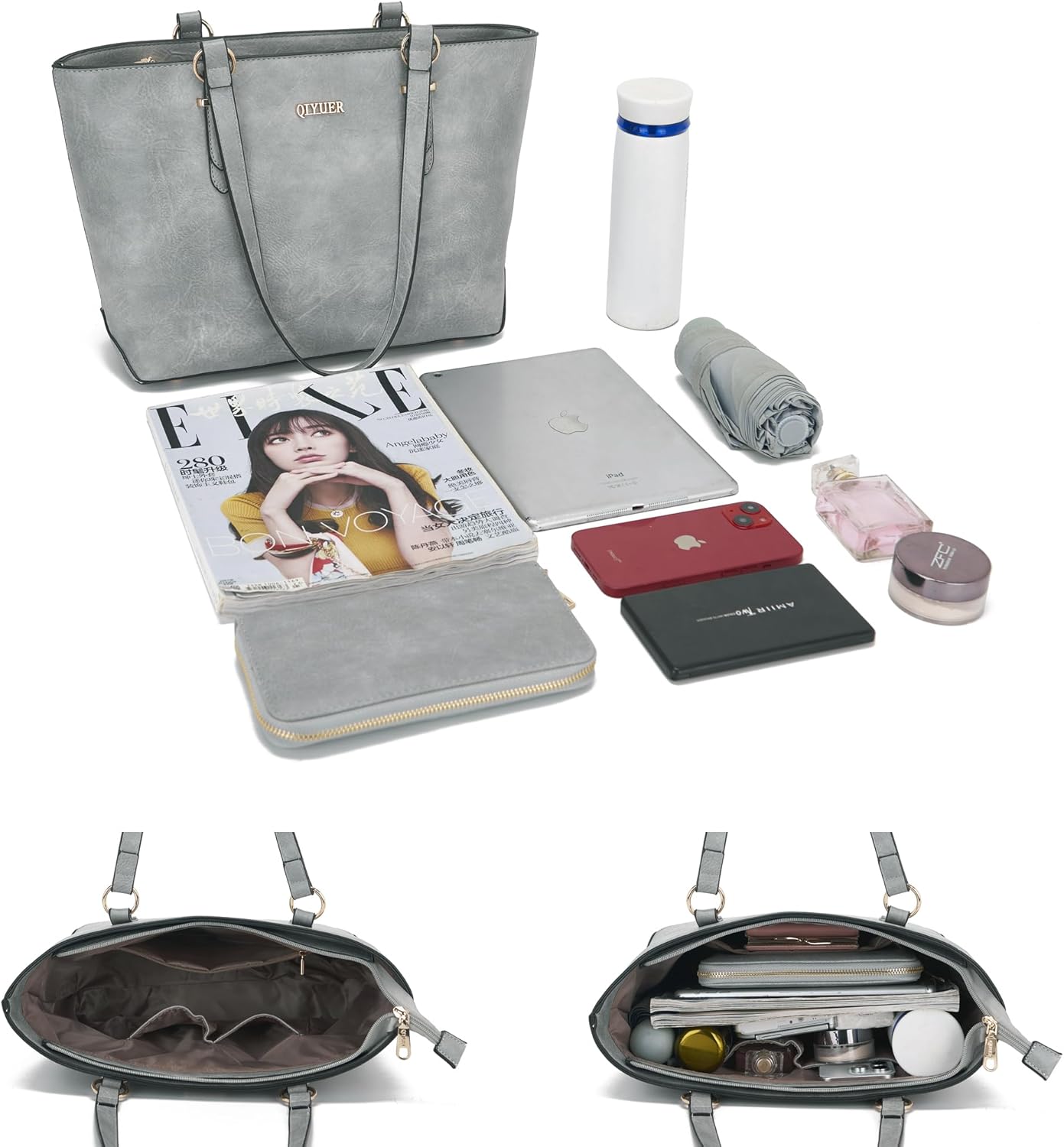 Qiyuer Women Purses Handbags Wallet Sets Shoulder Bags Top Handle Satchel Tote Purse Work Bag Set With Matching Wallet 3pcs - Image 4