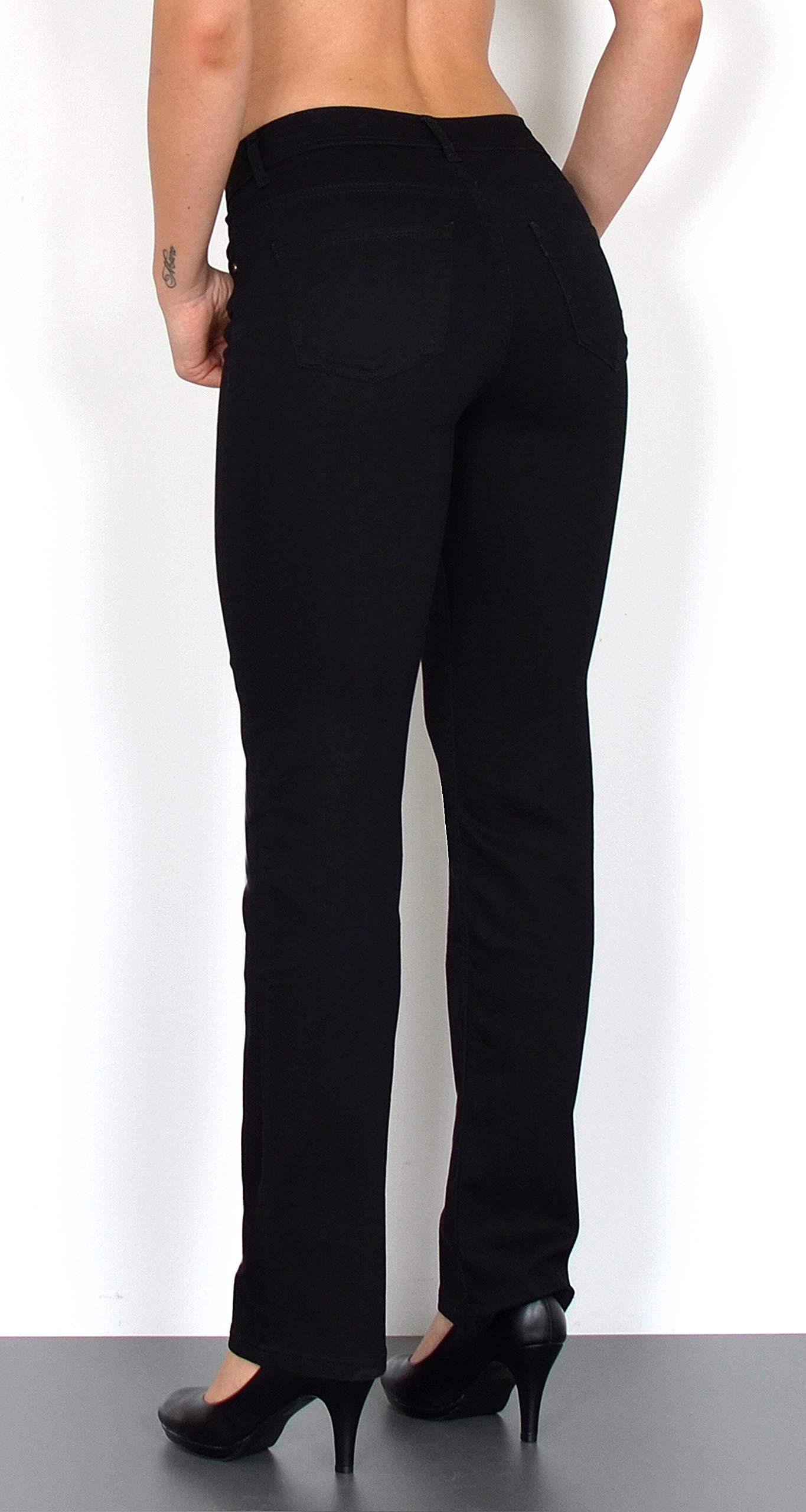 ESRA Straight Jeans Damen Stretch Hose Damen Jeans High Waist - Premium Damen Jeans Gerades Bein bis Übergröße Große Größe G6