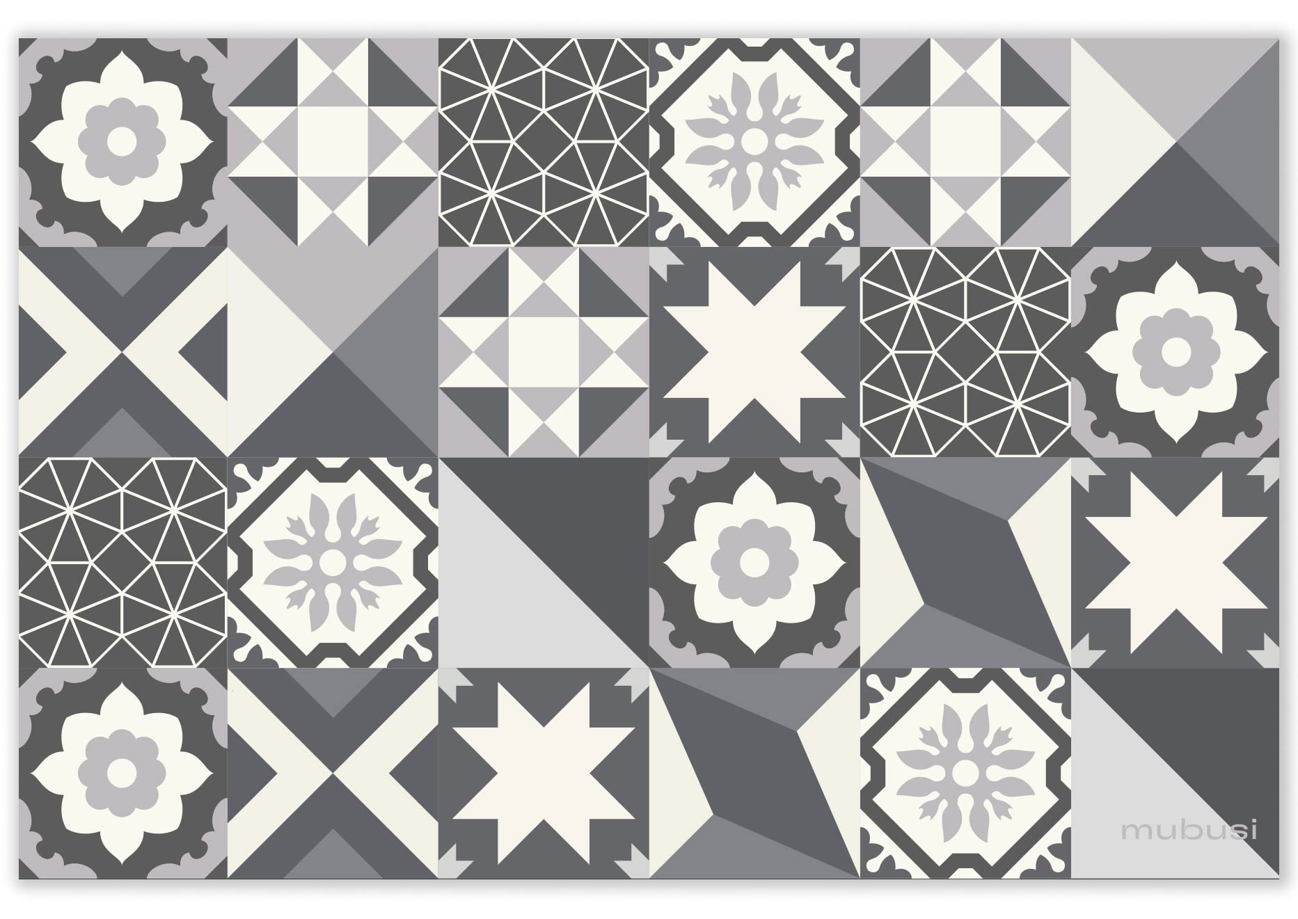 mubusi Alfombra Vinílica Cocina Salón - Varios Tamaños - (Hidráulica Oporto Gris 40x60 cm)