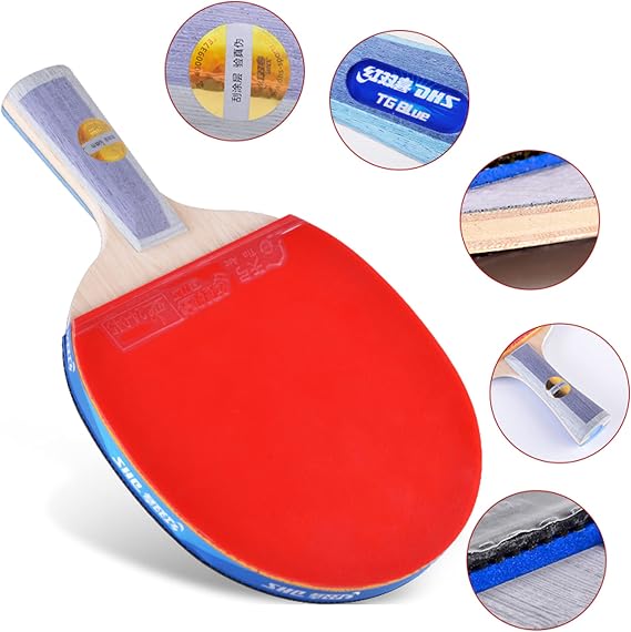 Table Tennis Bat 8-Star,Offensive Ping Pong Racket Paddle with Advanced Speed,Control and Spin for Intermediate and Advanced/Single/Long Handle