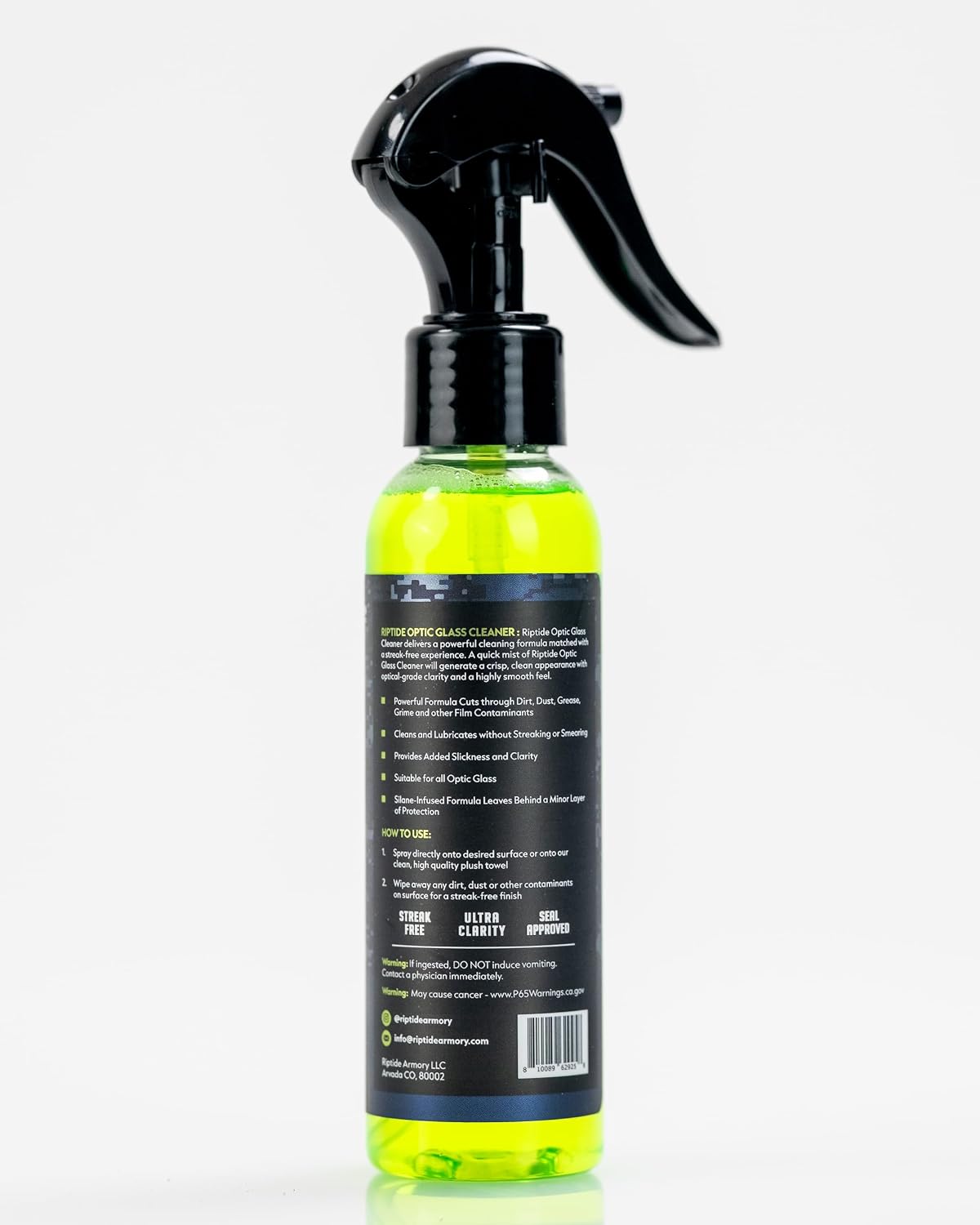 Riptide Armory Optic Glass Cleaner - Ultimate Solution for Pristine Optic Care - Unmatched Detailing Precision & Protection - Veteran Founded & Formulated by US Navy Seal (4oz Combo)