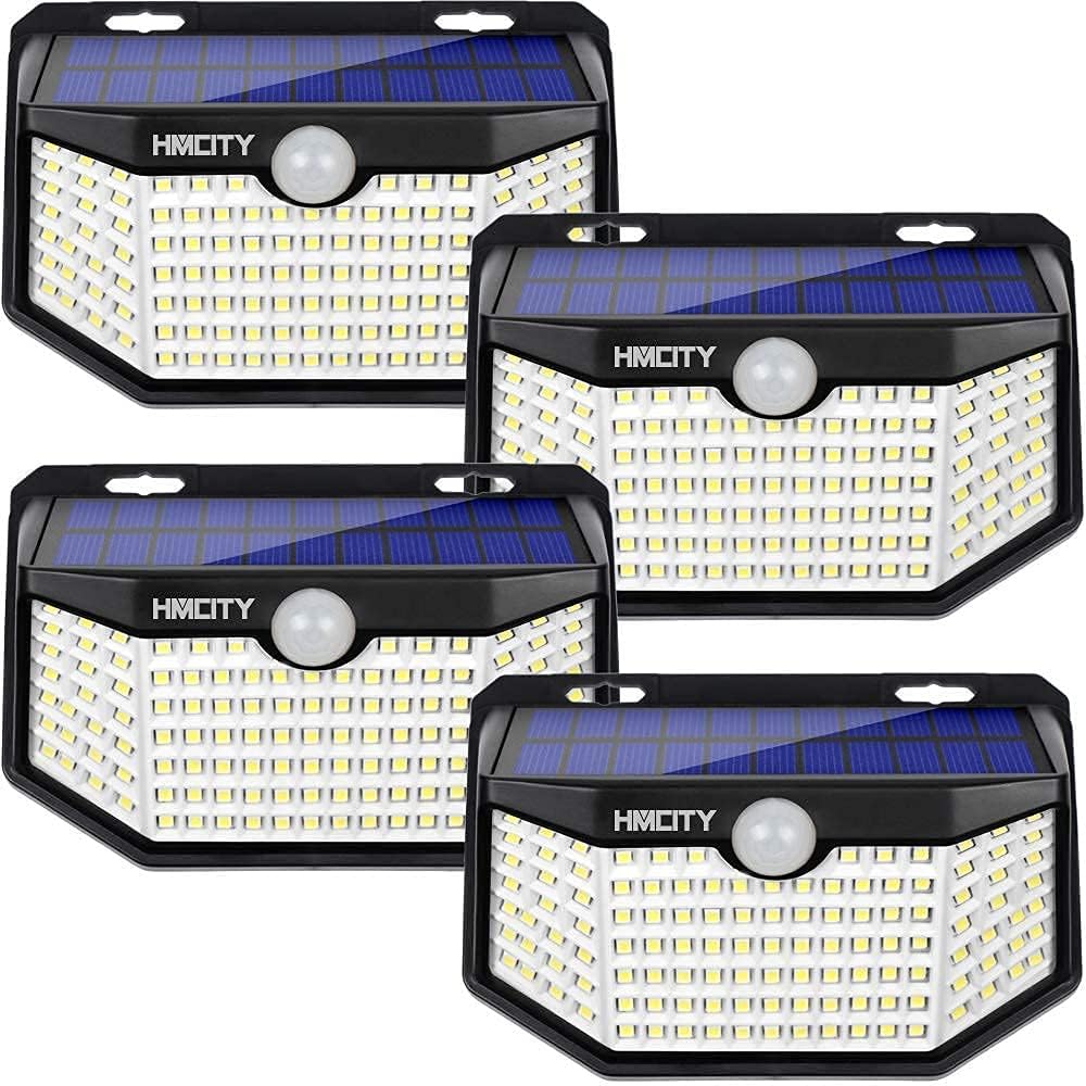 HMCITY Solar Lights Outdoor 120 LED with Reflector