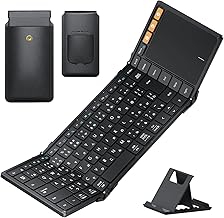 【2025最新型】ProtoArc キーボード Bluetooth 折りたたみ式 ワイヤレス 大型タッチパッド搭載 3台同時接続 日本語配列 ipad キーボード ipad mini 薄型 軽量 充電式 iOS/Android/Mac/Windows対応 パンタグラフ式 収納バッグ スマホスタンド付き XK01 TP 黒