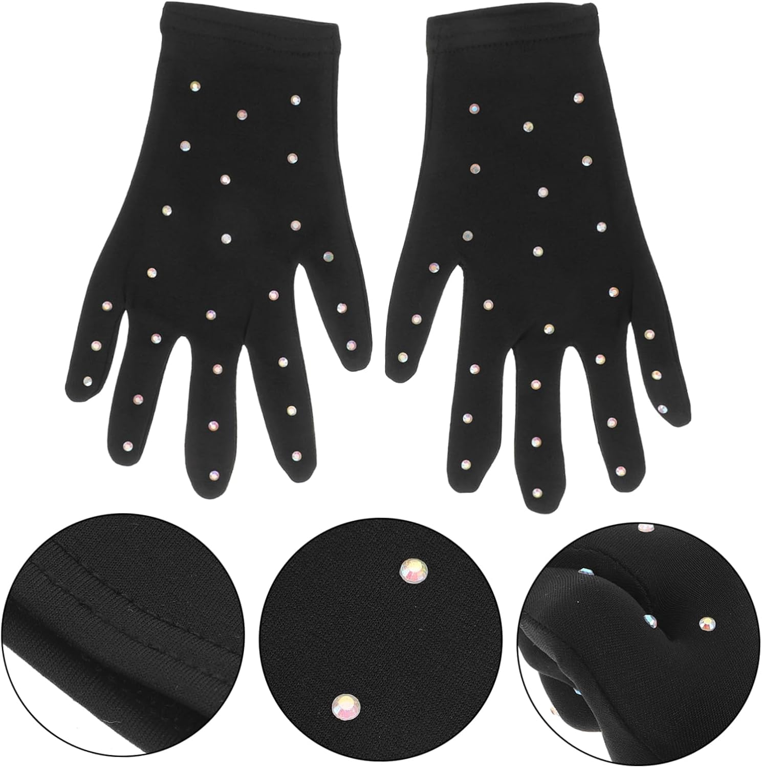 VANZACK Figure Skating Competition Gloves Women Skating Gloves Girl Dance for Party Performance Decorative Stage