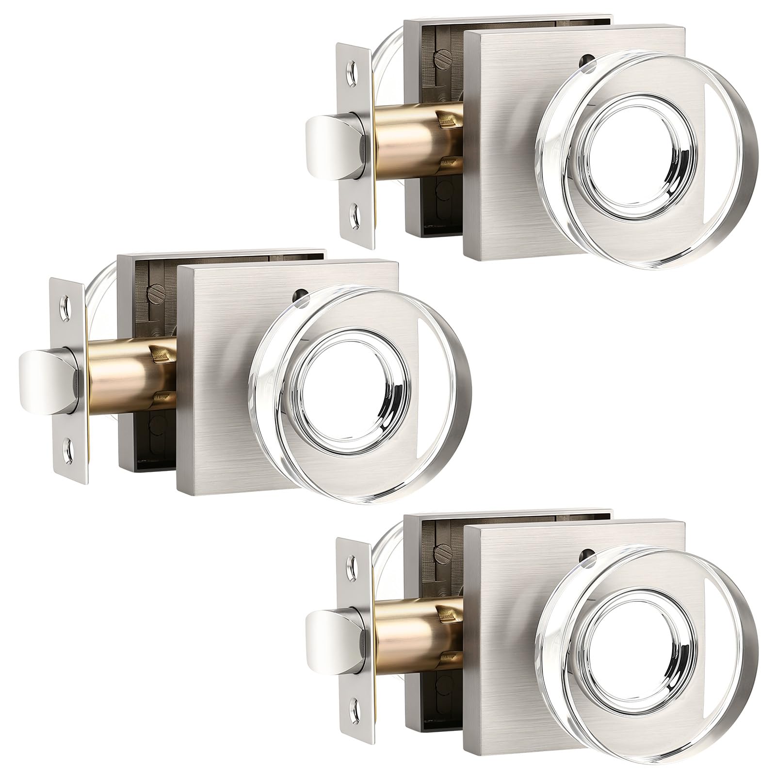 Crystal Glass Door Knobs with Lock - Privacy & Security -19 Crystal Glass Door Knobs with Lock - Privacy & Security -19