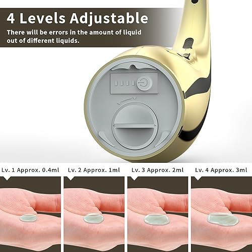 Miniatura 6 de Dispensador automático de jabón líquido, 10.1 fl oz, sin contacto, 4 engranajes ajustables, dispensador eléctrico de jabón de manos dorado con