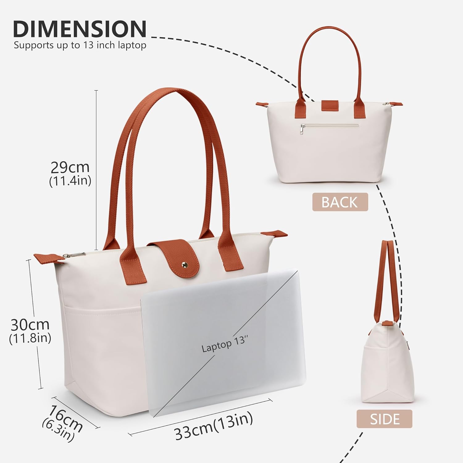 Nylon Tote Bag Women Zipper Shoulder Purse Large Hobo Top Handle Foldable Handbags for Work Travel Shopping - Image 5