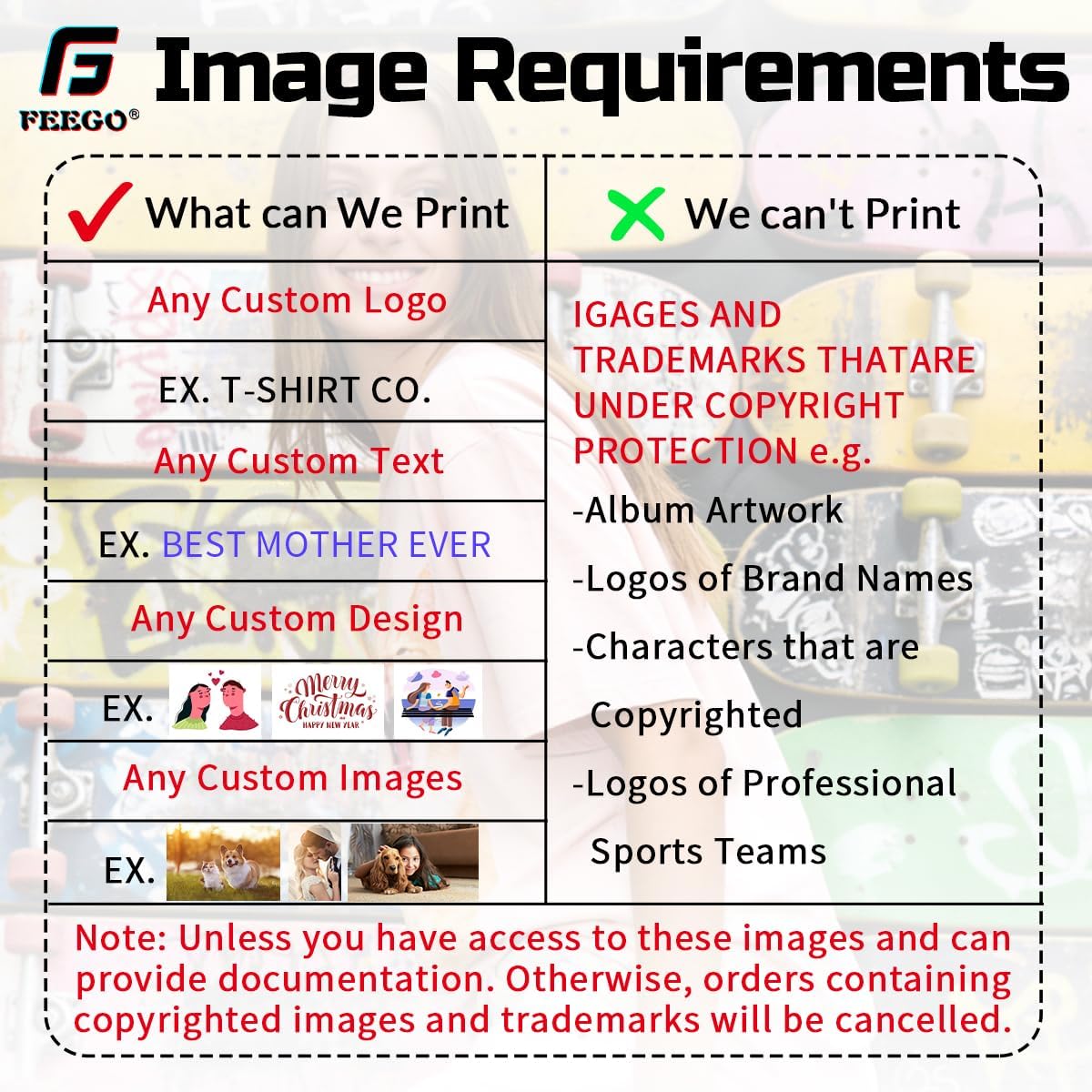 FEEGO Custom T Shirts Add Your Text Customized Tee Shirts for Men & Women Create Your own Shirt Cotton Personlized Tshirt - Image 4