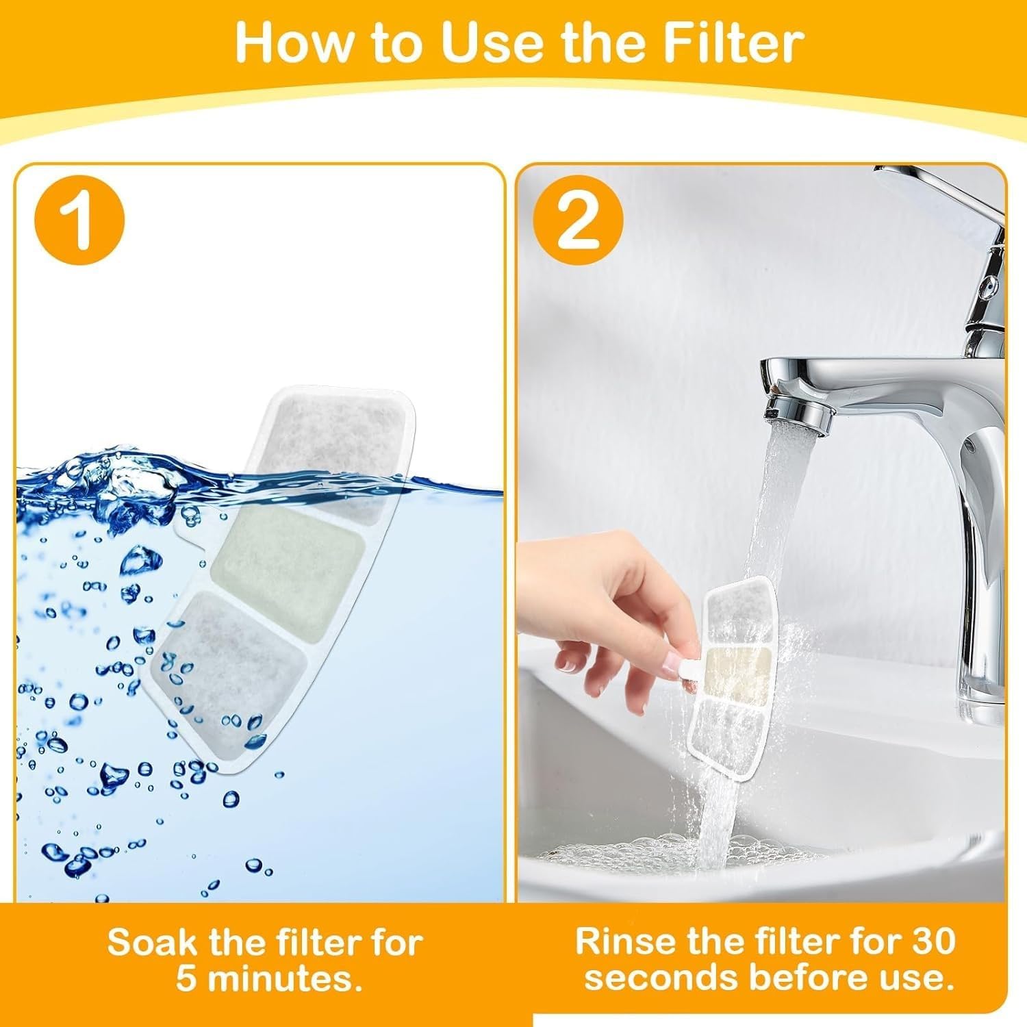 16+16 Pack Replacement Filters for Oneisall PW04 3.5L Wireless Cat Water Fountain, Includes 16 Filters & 16 Sponges thumbnail