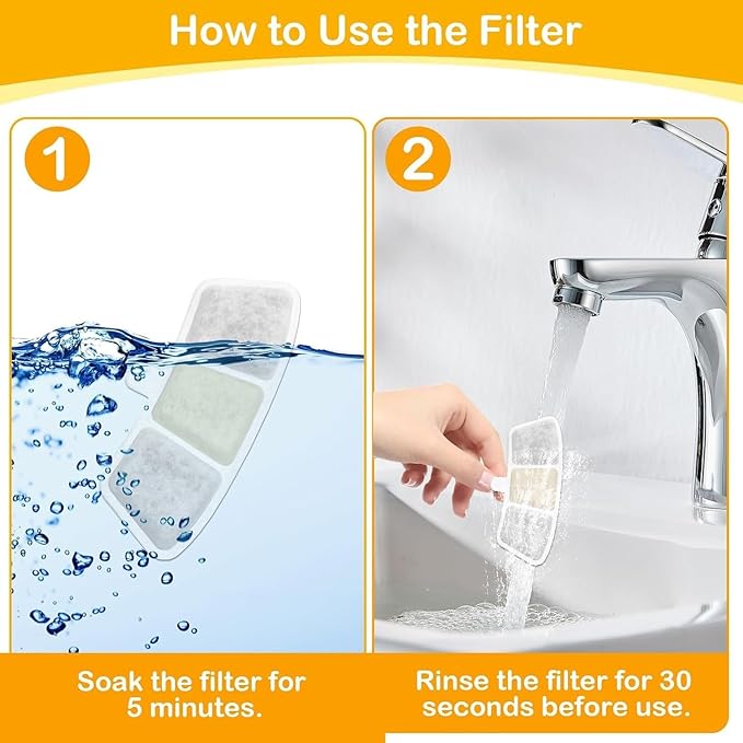 Pack de 16 Filtros y 16 Esponjas para Fuente de Agua para Gatos Oneisall PW04 miniatura 3