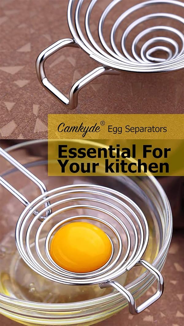 CAMKYDE Egg Separator Food Grade Stainless Steel Egg Yolk White Separation Tool (Red) by CAMKYDE - Image 3