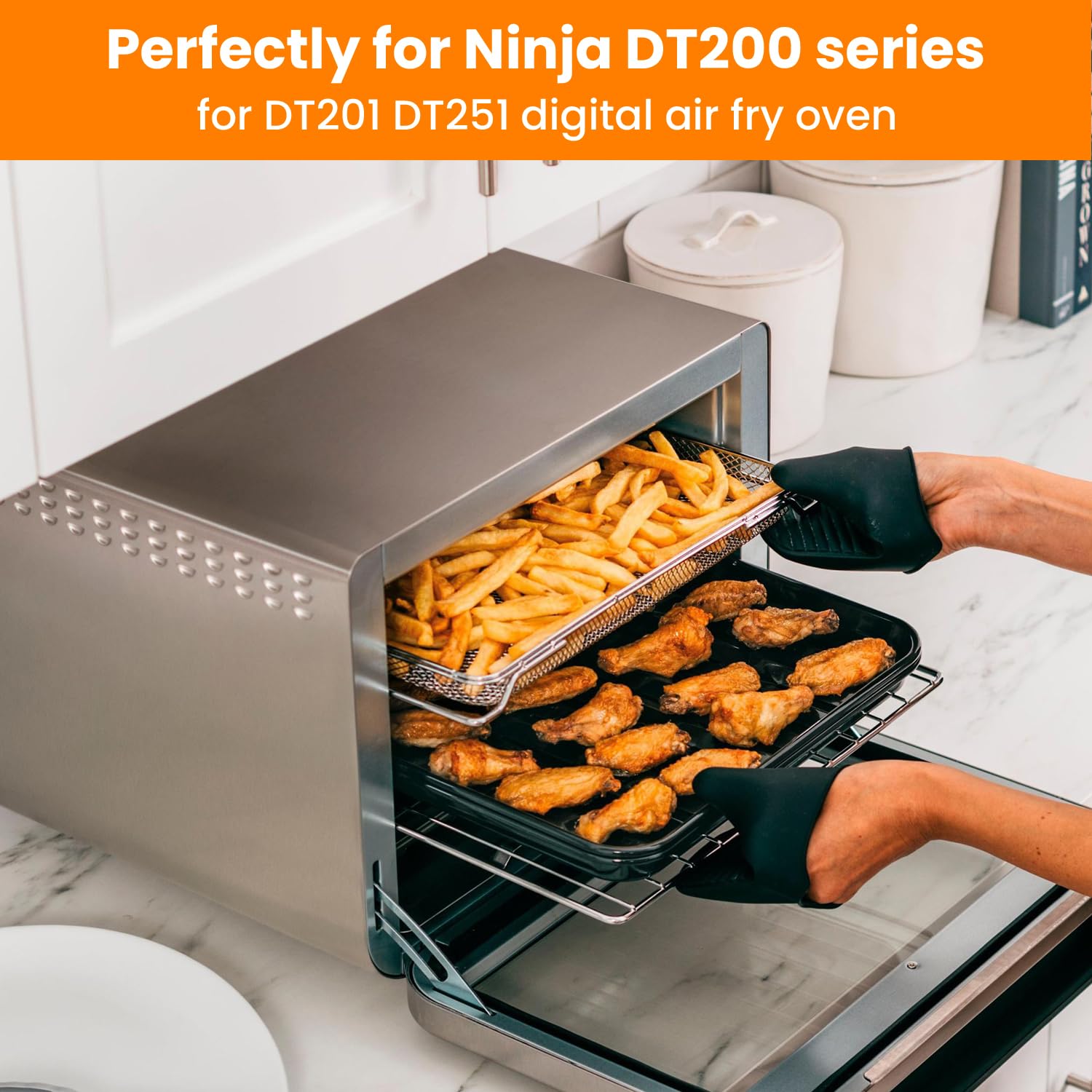 Cestello Per Friggitrice Ad Aria In Acciaio Inox Per Ninja DCT401 DCT451 DCT402BK Doppio Forno