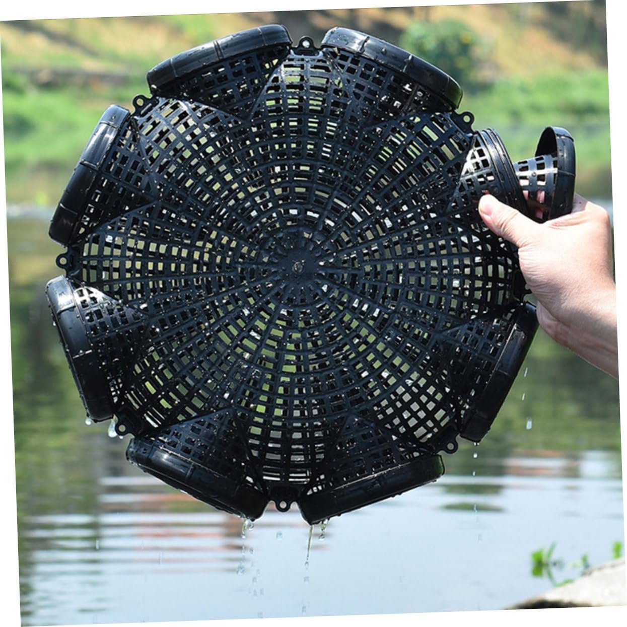 Fish Traps for Fishing Bait Lure Feeder Cage Sturdy Outdoor Bait Cage Multi-Hole Bait Basket for EEL Shrimp