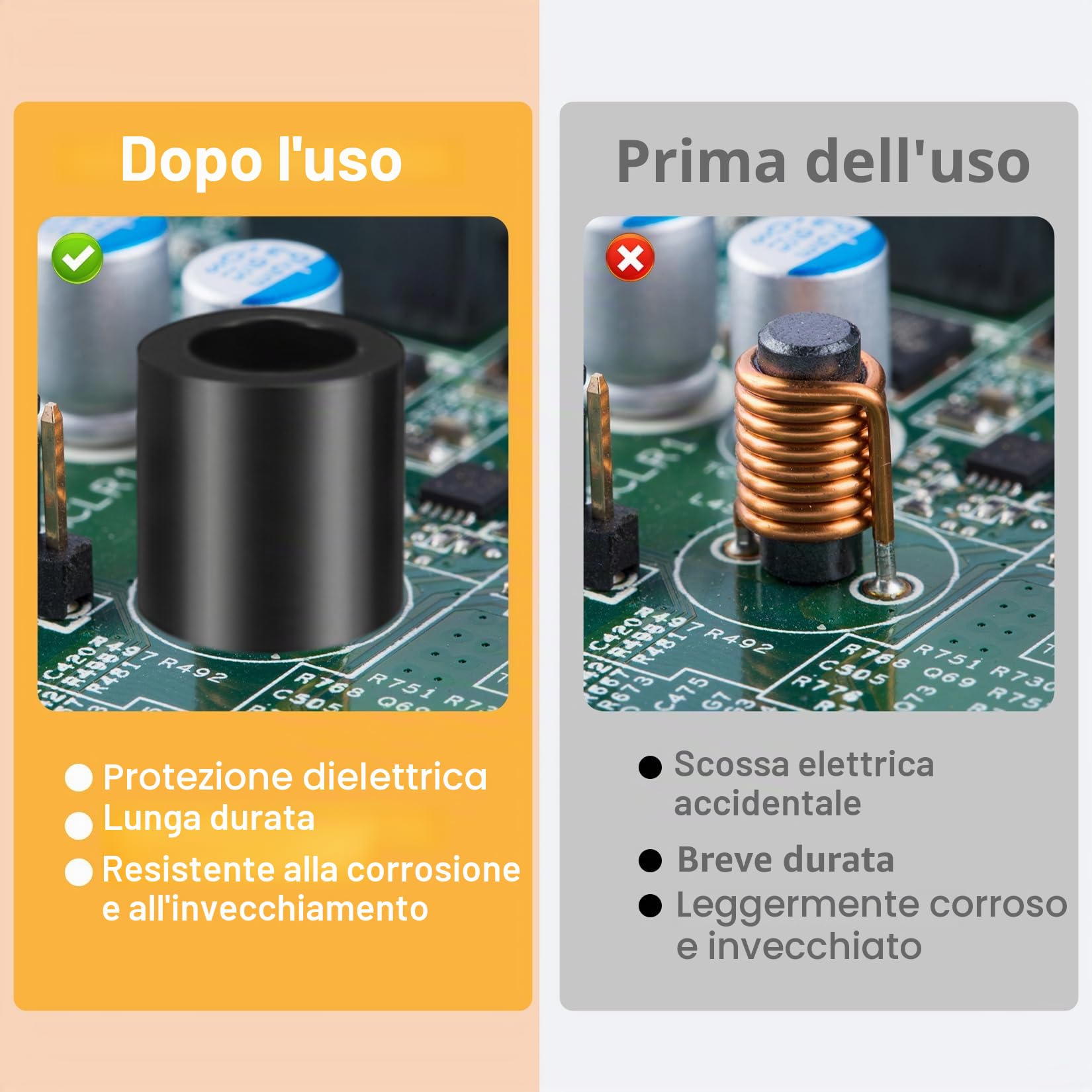 100 Pezzi Distanziali Rotondi in Nylon, M6 M8 Rondelle Plastica Nere, Spessori in Plastica, Distanziatori Isolanti, Rotonde in Nylon Non Filettate per Viti Circuito Stampato