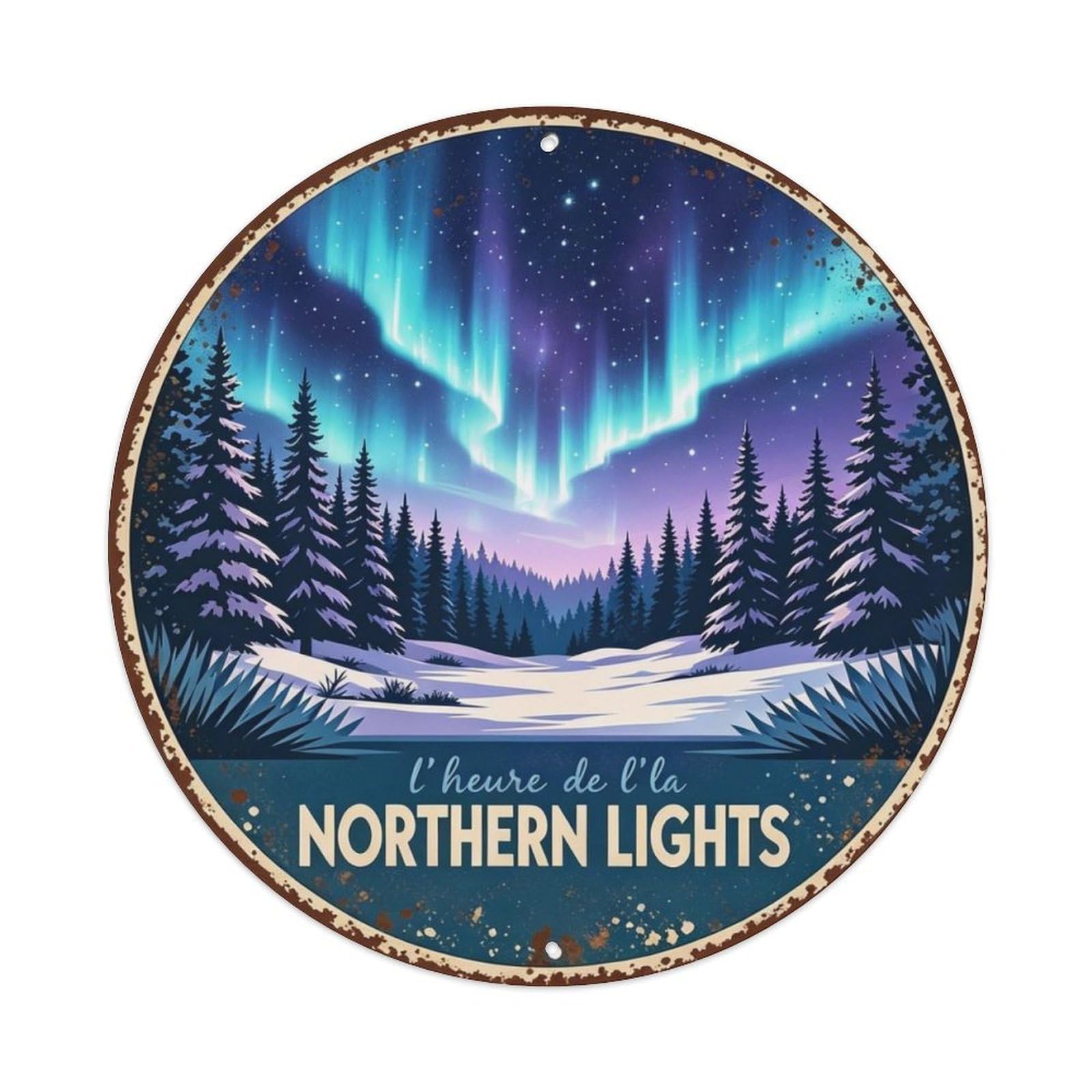 Alaska Northern Lights Metal Tin Sign Plaque
