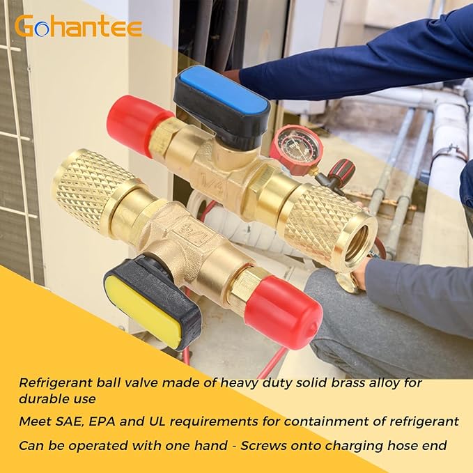 Válvula de Bola para Refrigerante de Aire Acondicionado 1/4" SAE miniatura 5