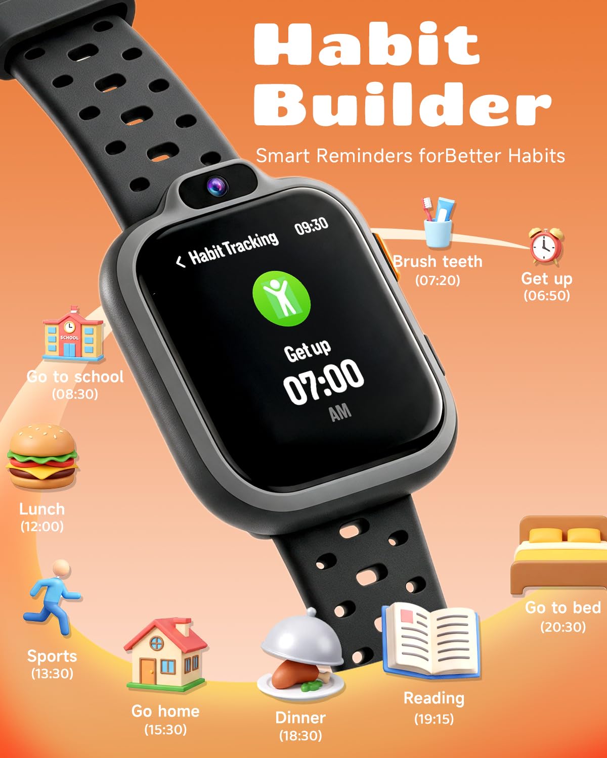 BIGGERFIVE Inteligentny zegarek bez aplikacji, zegarek fitness tracker
