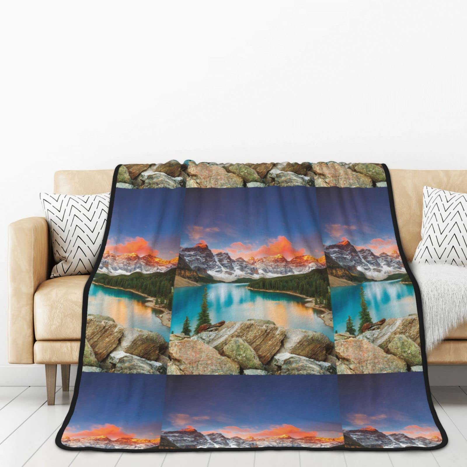 Couverture polaire parc national en flanelle double face microfibre douce