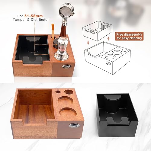 Miniatura 5 de IKAPE Caja organizadora de café expreso, para almacenamiento de 51, 54, 2.283 in, distribuidor, portafiltro y accesorios de pantalla de disco, base