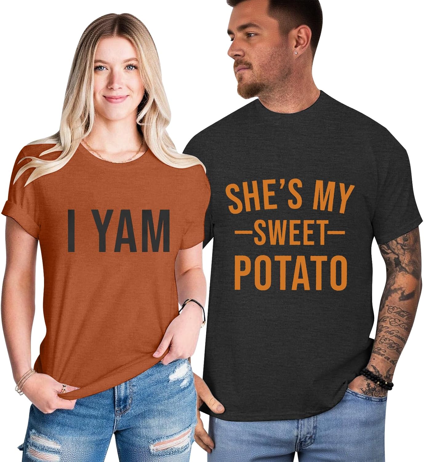 She's My Sweet Potato I Yam Shirt Matching Thanksgiving Outfits for Couples His and Her Thankful Short Sleeve Tops - Image 2