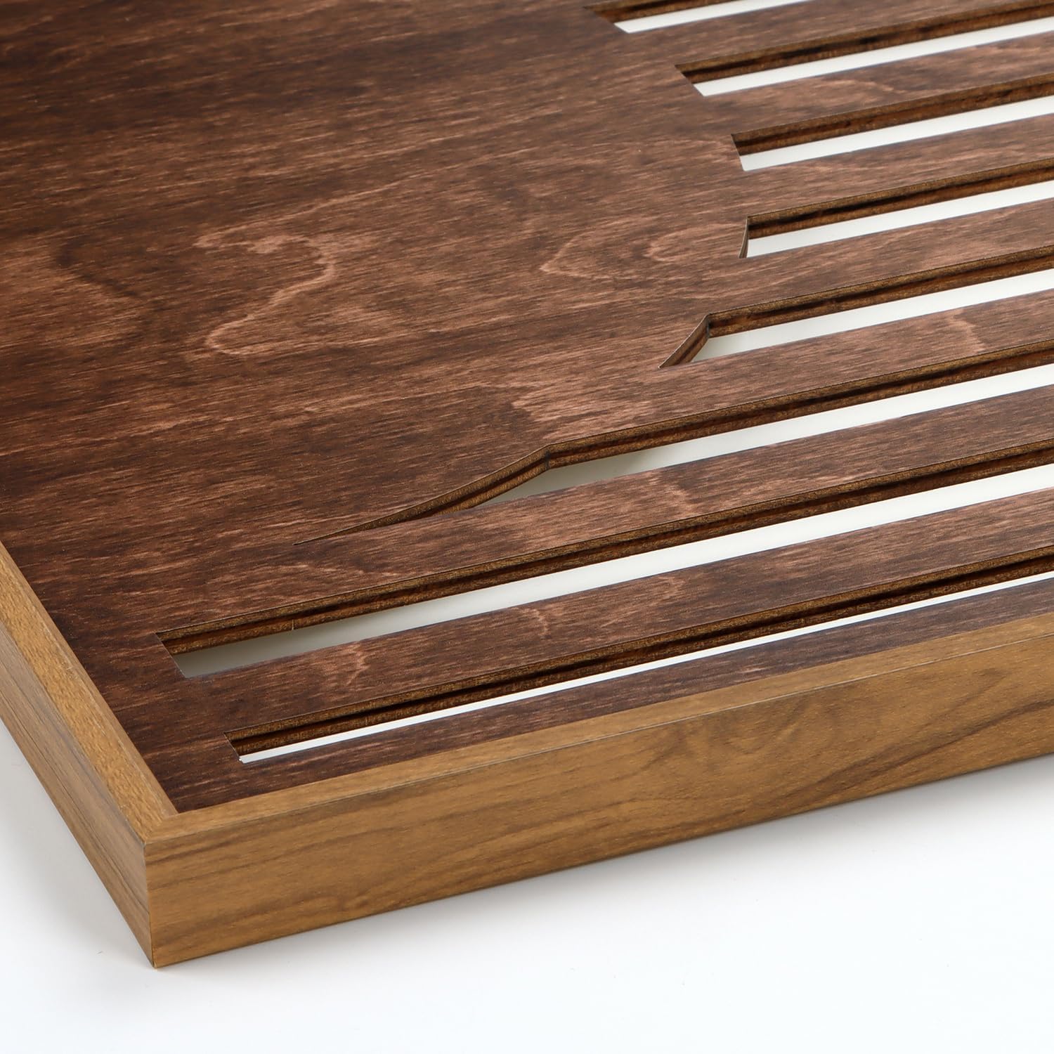 TOARTi Abstract Geometric Framed Wooden Wall Art Decor(16"x32"x3pcs), Large Vintage Mid Century Rectangle Wall Sculptures, Rustic Minimalist Geometry Artwork for Home Bedroom Living Room