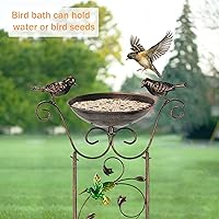 Vista 5 de LEWIS&WAYNE Garden Trellis Bird Bath Outdoor, 40 Inch Antique Iron Garden Plant Trellis Decorative with Hummingbirds and Detachable Drinking Basin
