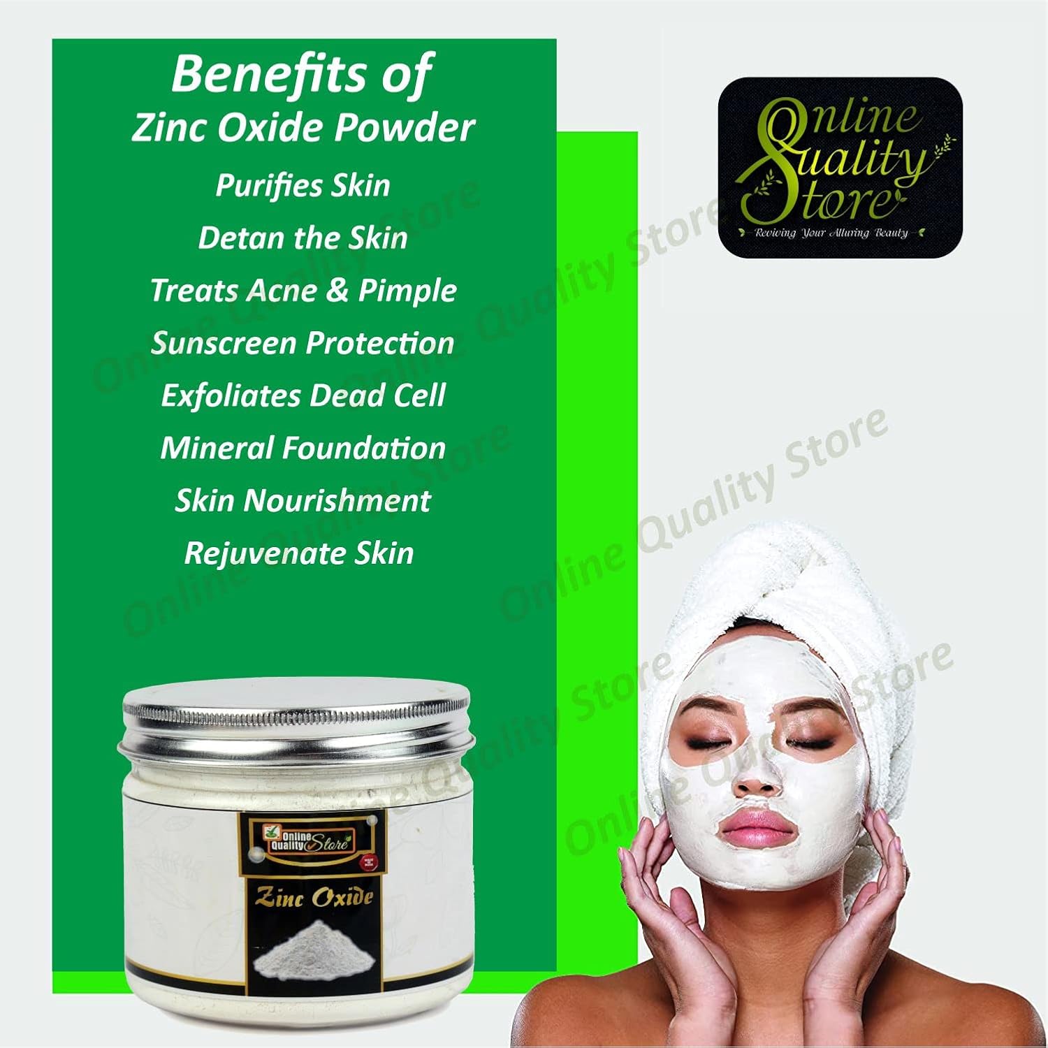 Online Quality Store Zinc Oxide Powder (Face Pack, Skin Care), 150g 8 71DdJ52mCaL. SL1500