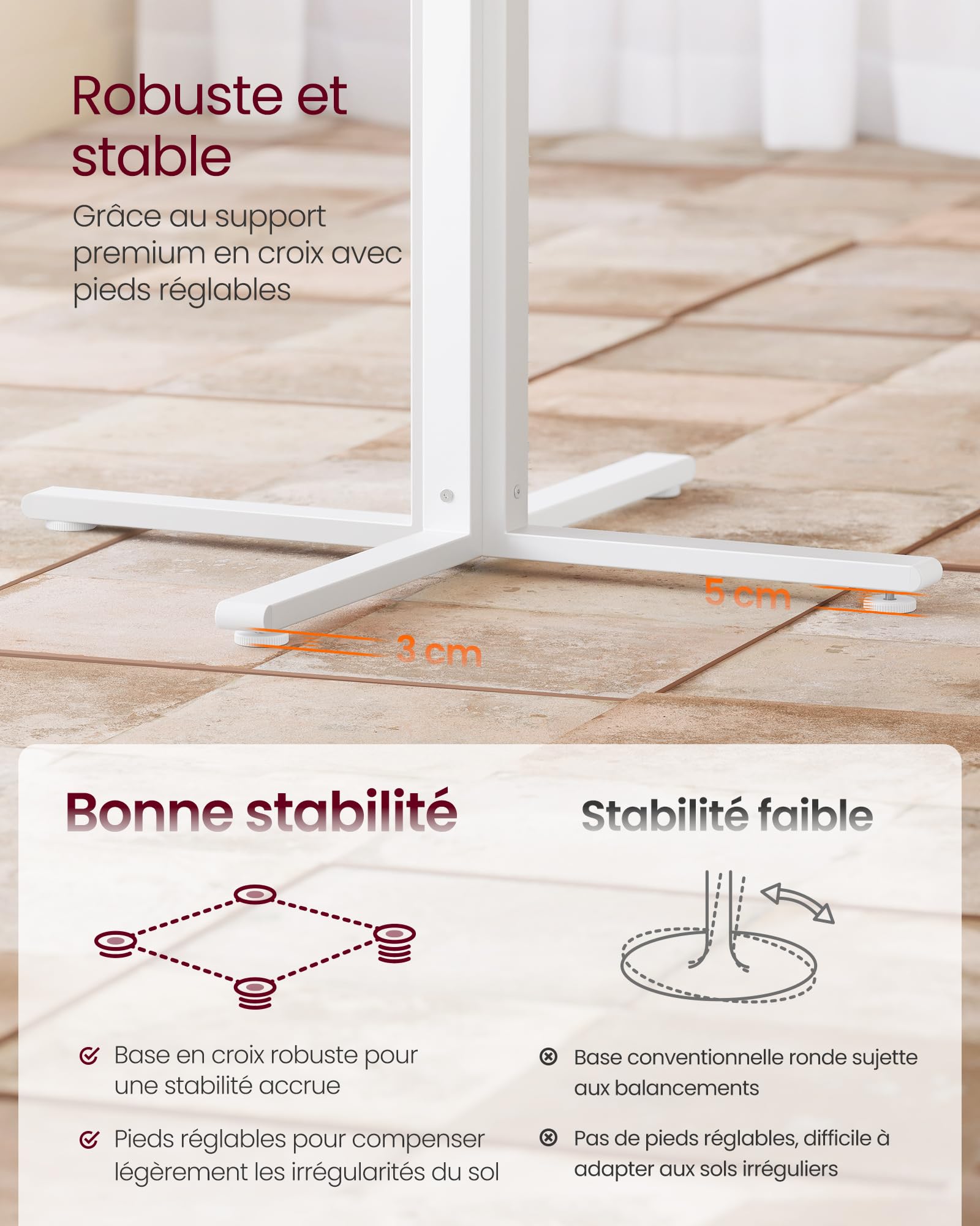 VASAGLE Table Ronde Cuisine 80 cm 4 Personnes Doré Chêne